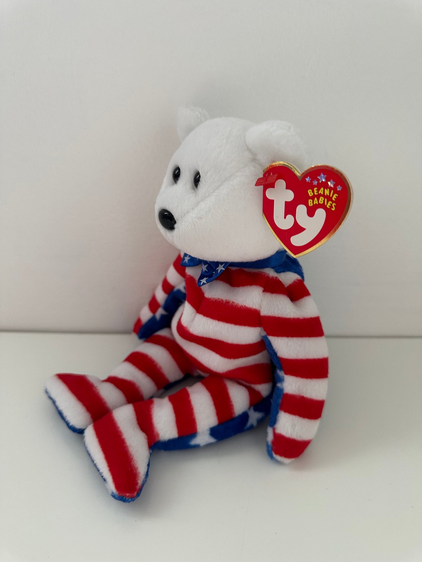 Ty Beanie Baby “Liberty” the White Patriotic American Bear (8.5 inch)