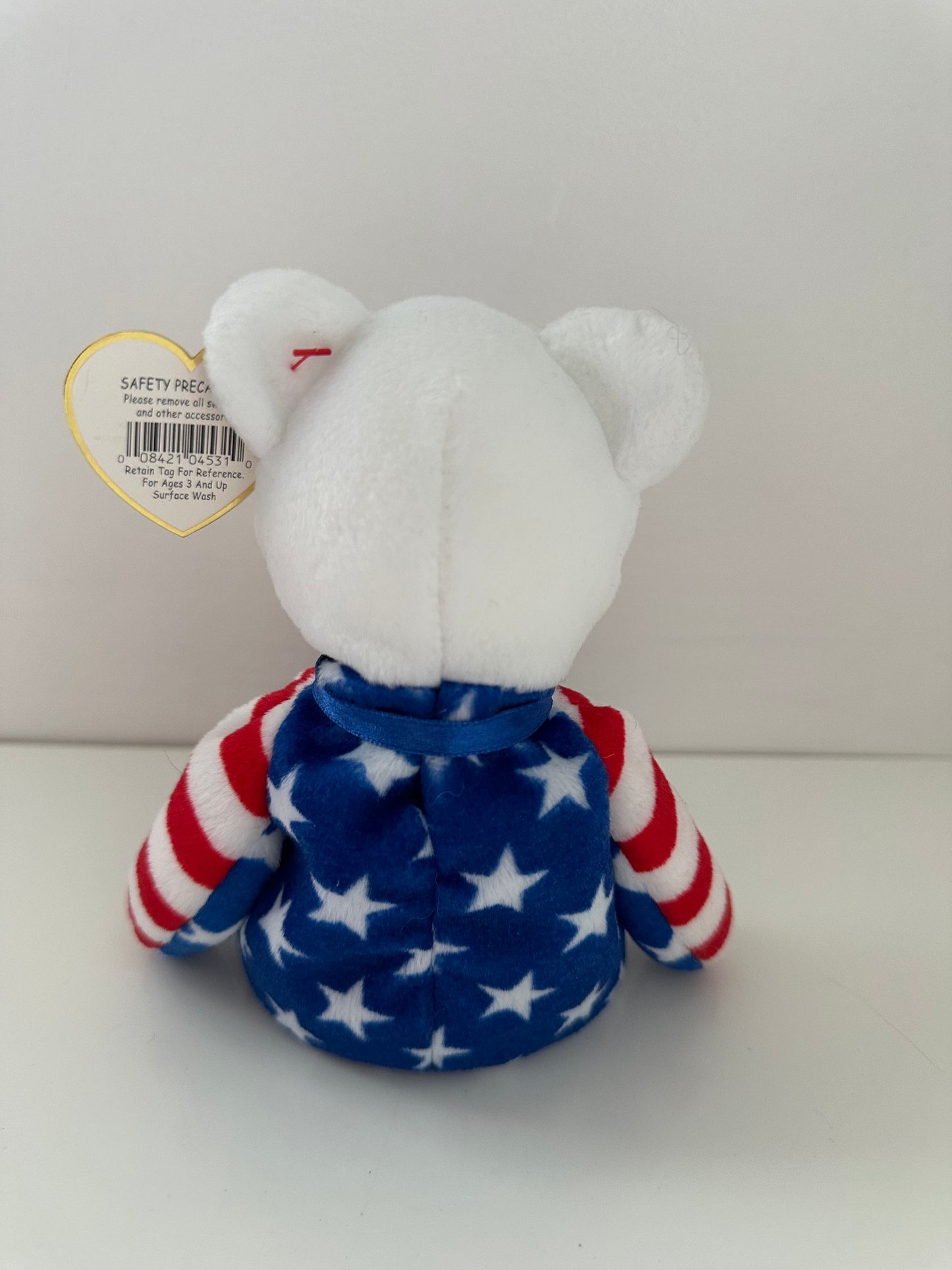 Ty Beanie Baby “Liberty” the White Patriotic American Bear (8.5 inch)