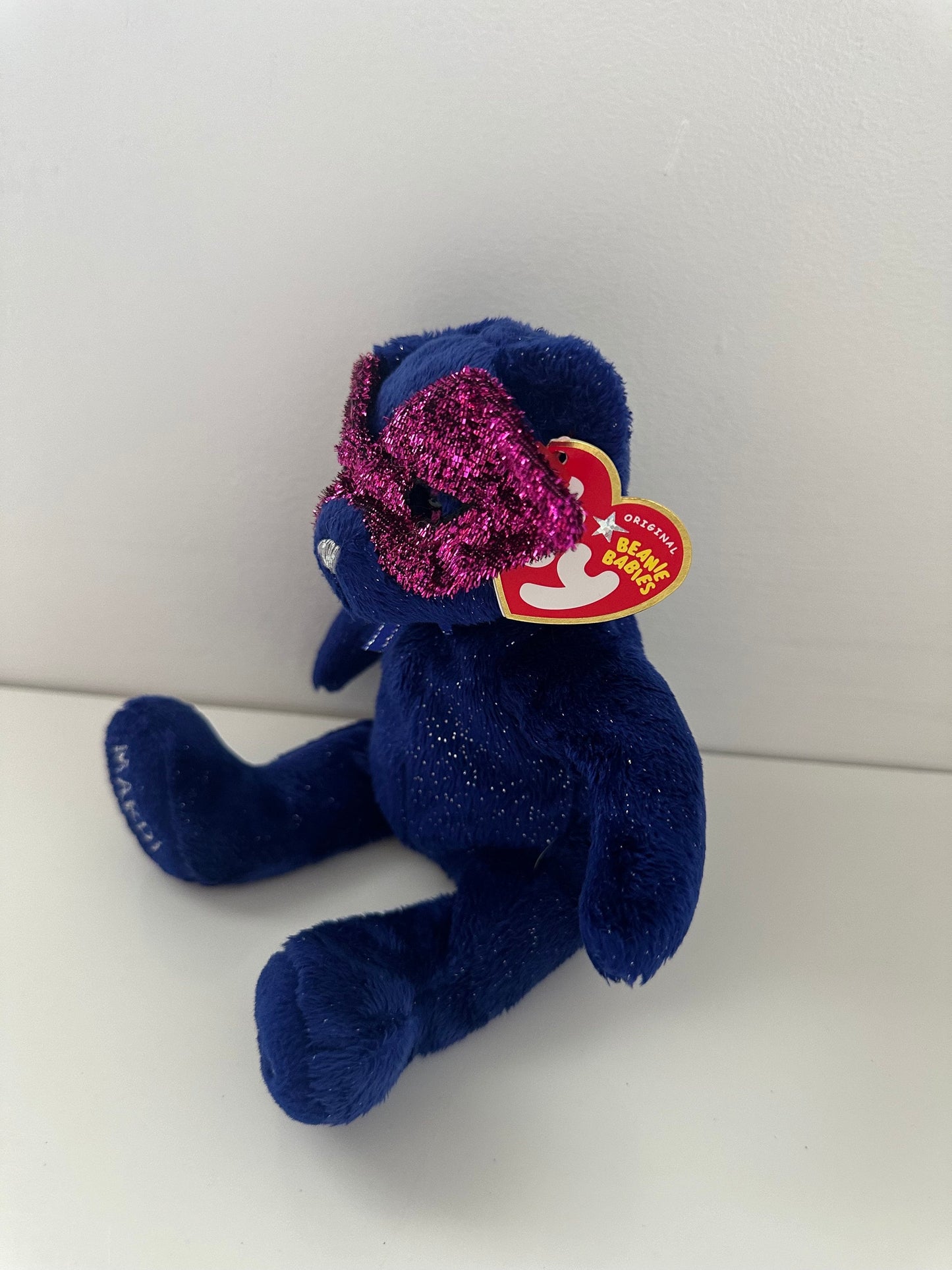 Ty Beanie Baby “Mardi Gras” the Blue Mardi Gras Bear! (7.5 inch)