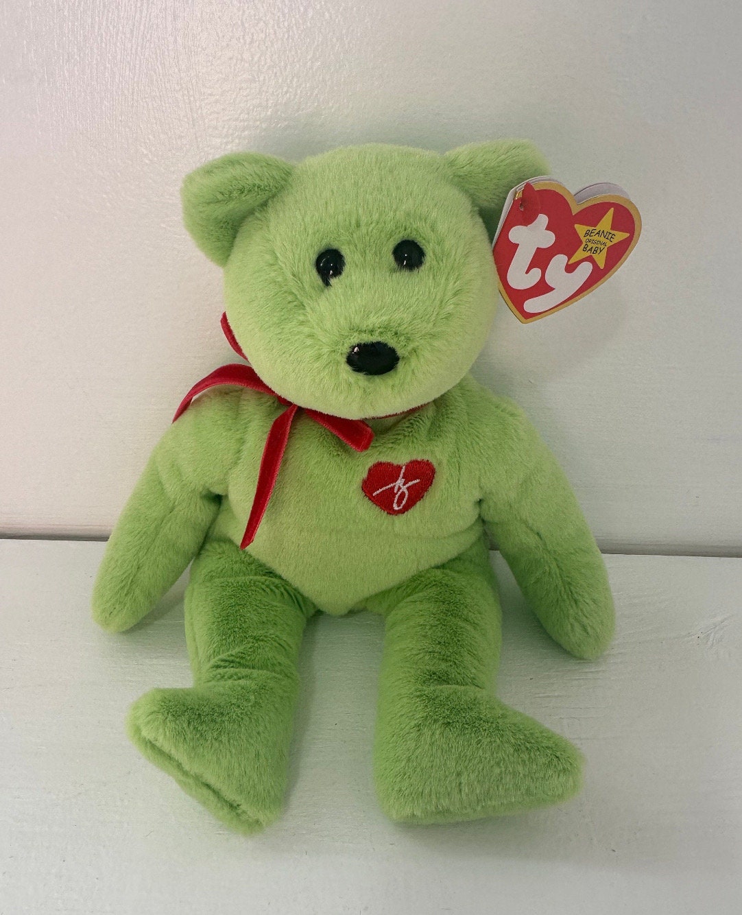 Ty Beanie Babies Series 3 “Signature Bear II” the Green Bear - Limited Production!