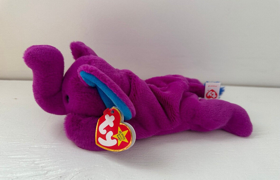 Ty Beanie Babies Series 2 “Peanut II” the 30th Anniversary Purple Elephant - Limited Production!