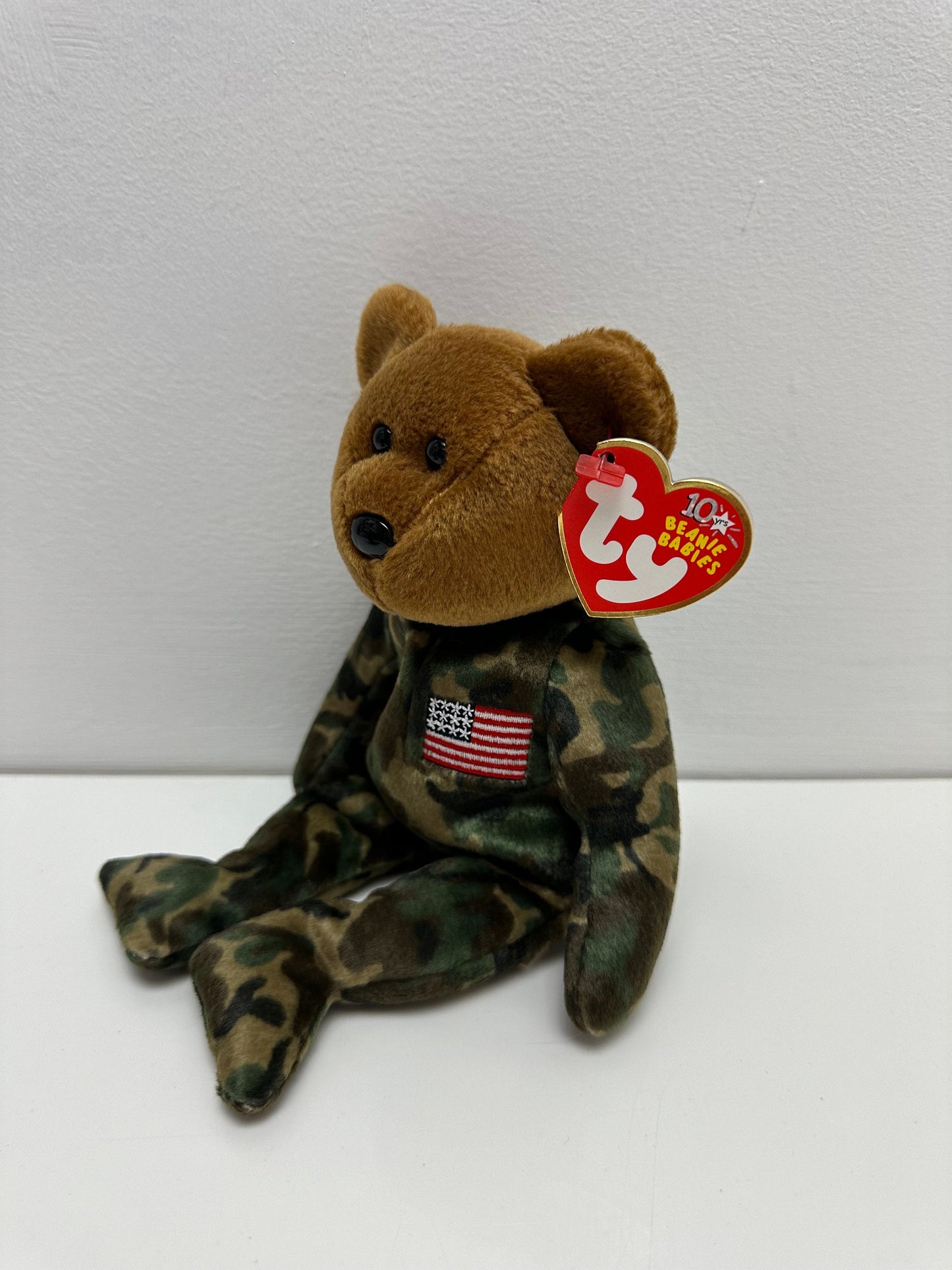 Ty Beanie Baby “Hero” the Army Bear - USA Exclusive - US Flag on Chest (8.5 inch)