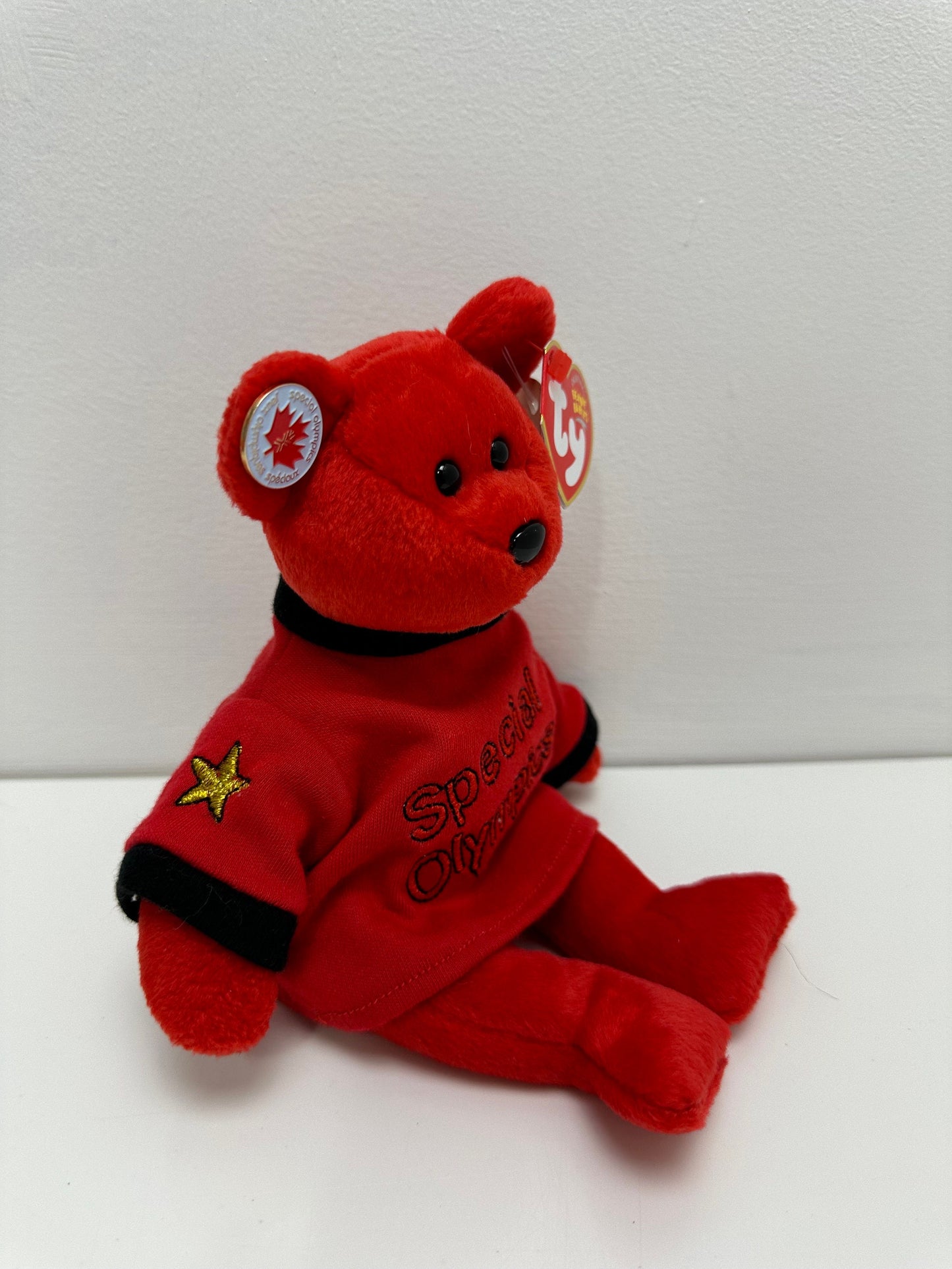 Ty Beanie Baby “Canada” the I Love Canada - Special Olympics Bear - Red Shirt Version! (8.5 inch)