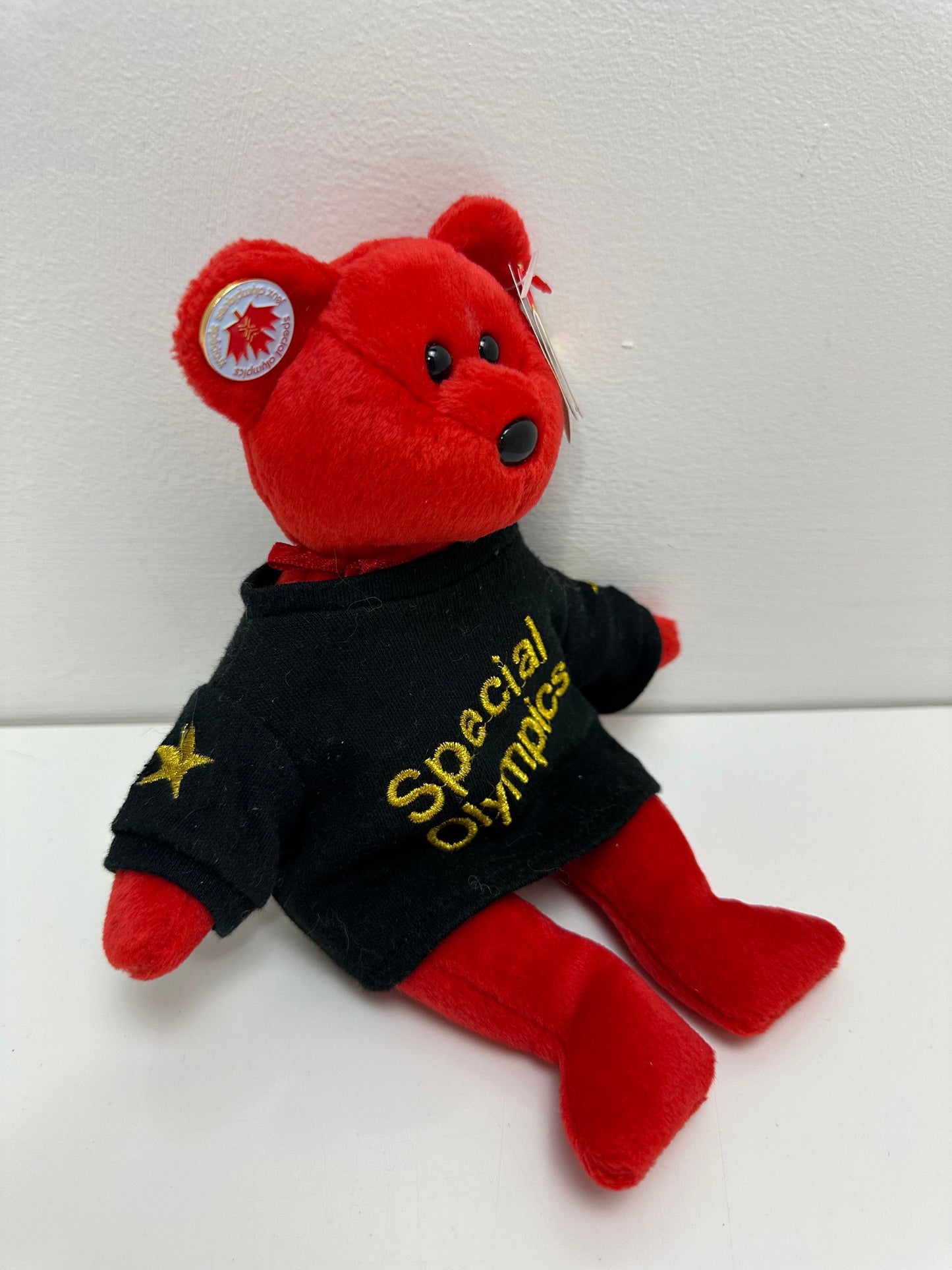 Ty Beanie Baby “Canada” the I Love Canada - Special Olympics Bear - Black Shirt Version! (8.5 inch)