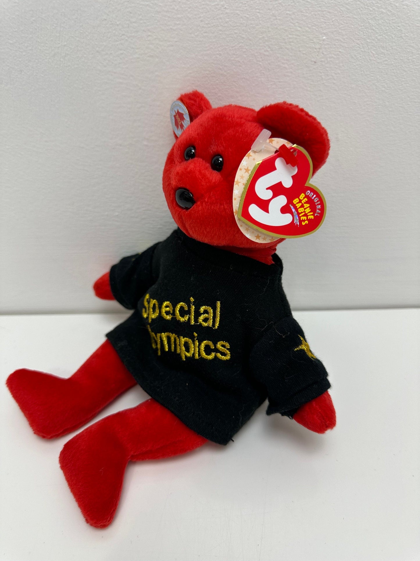 Ty Beanie Baby “Canada” the I Love Canada - Special Olympics Bear - Black Shirt Version! (8.5 inch)