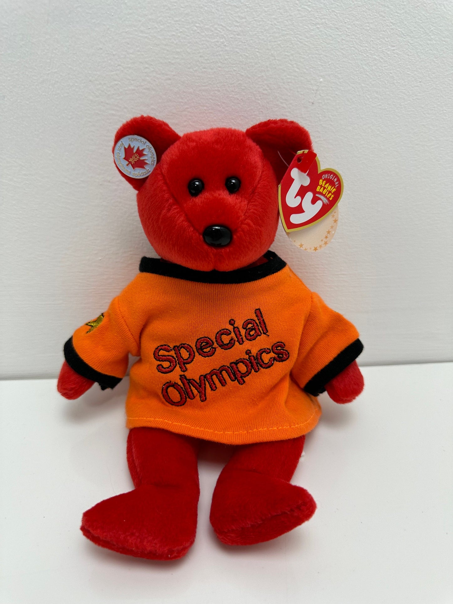 Ty Beanie Baby “Canada” the I Love Canada - Special Olympics Bear - Orange Shirt Version! (8.5 inch)