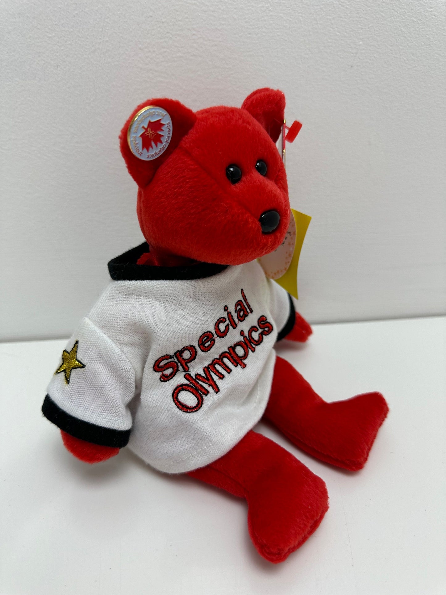 Ty Beanie Baby “Canada” the I Love Canada - Special Olympics Bear - White Shirt Version Numbered 326/1000 Made Worldwide! (8.5 inch)