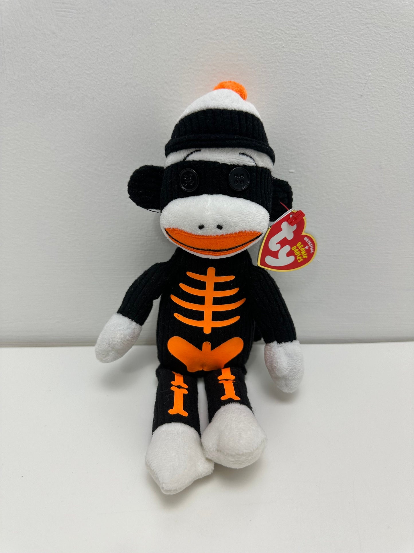 Ty Beanie Baby “Tricks” the Skeleton Sock Monkey (8.5 inch)