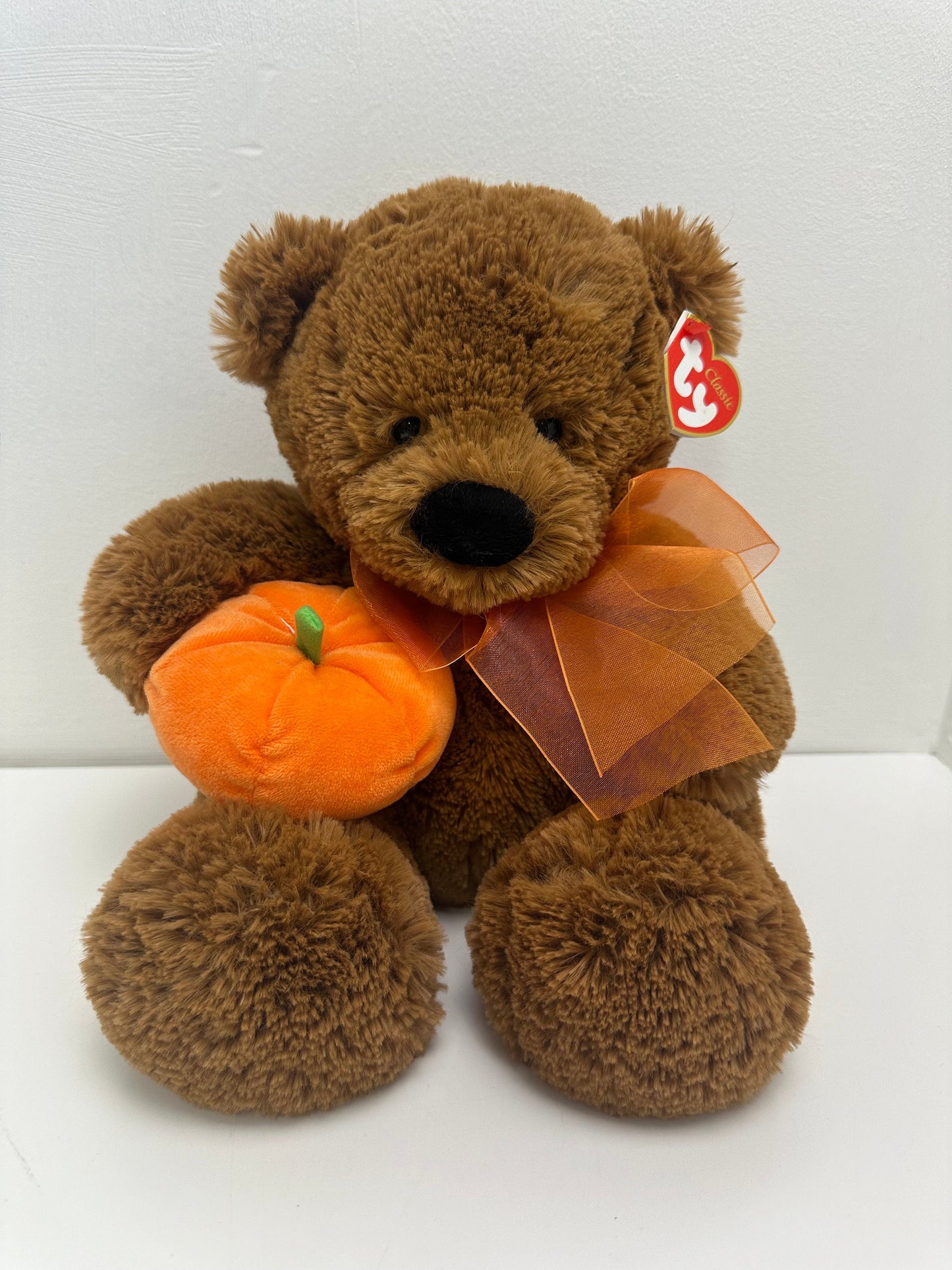 Ty Classics Collection “Carver” the Bear Holding Pumpkin (10 inch)