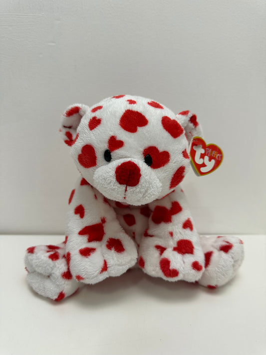 Ty Pluffies Collection “Dreamsy” the White Bear with Red Hearts (8 inch)