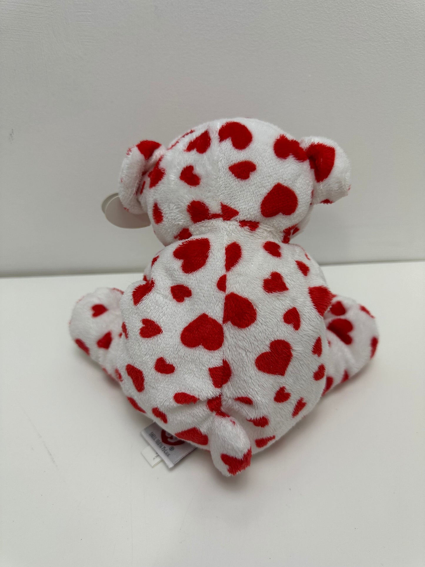 Ty Pluffies Collection “Dreamsy” the White Bear with Red Hearts (8 inch)