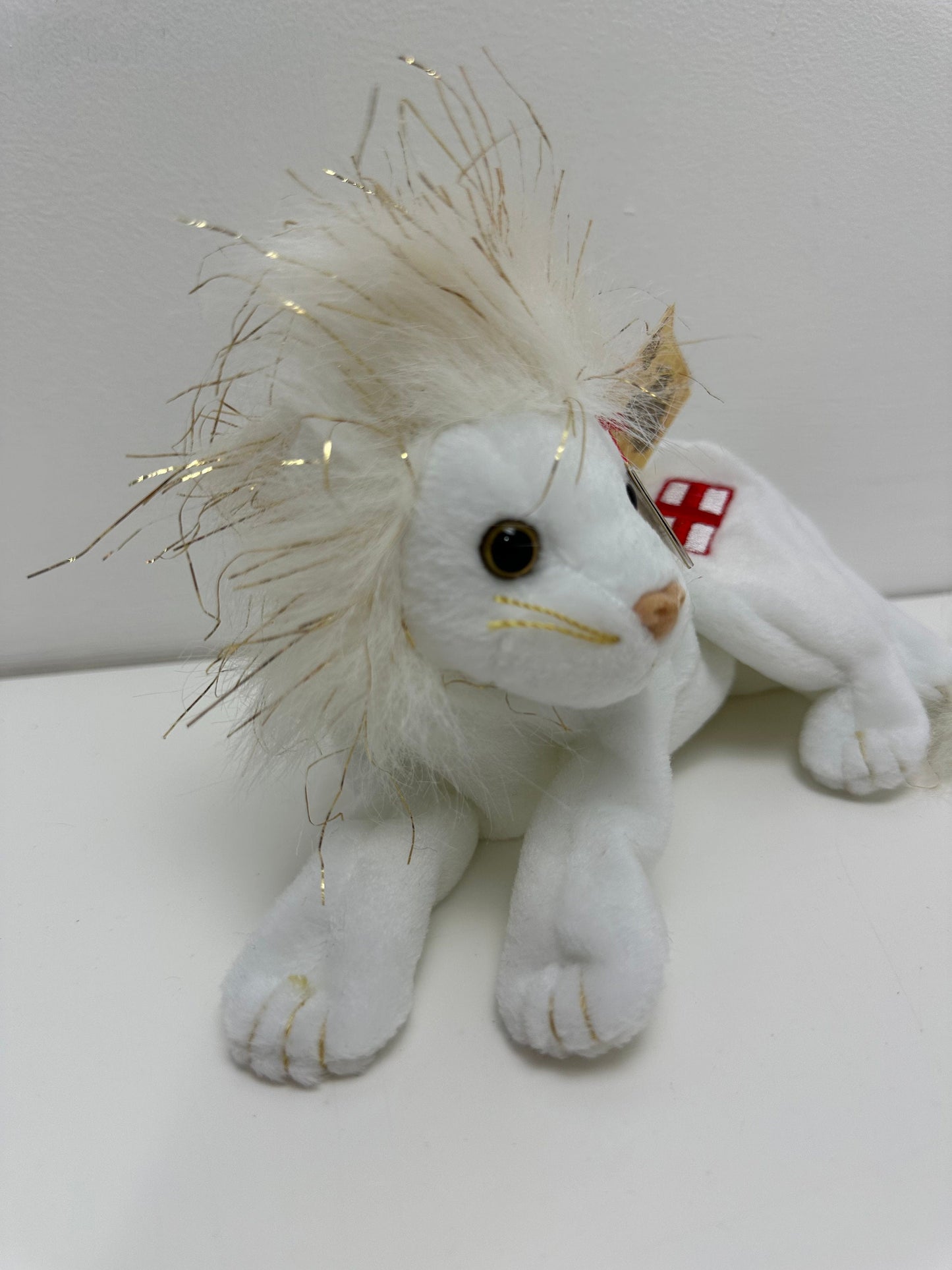 Ty Beanie Baby “Pride” the White Lion - UK EXCLUSIVE with Harrods Tag! (8 inch)