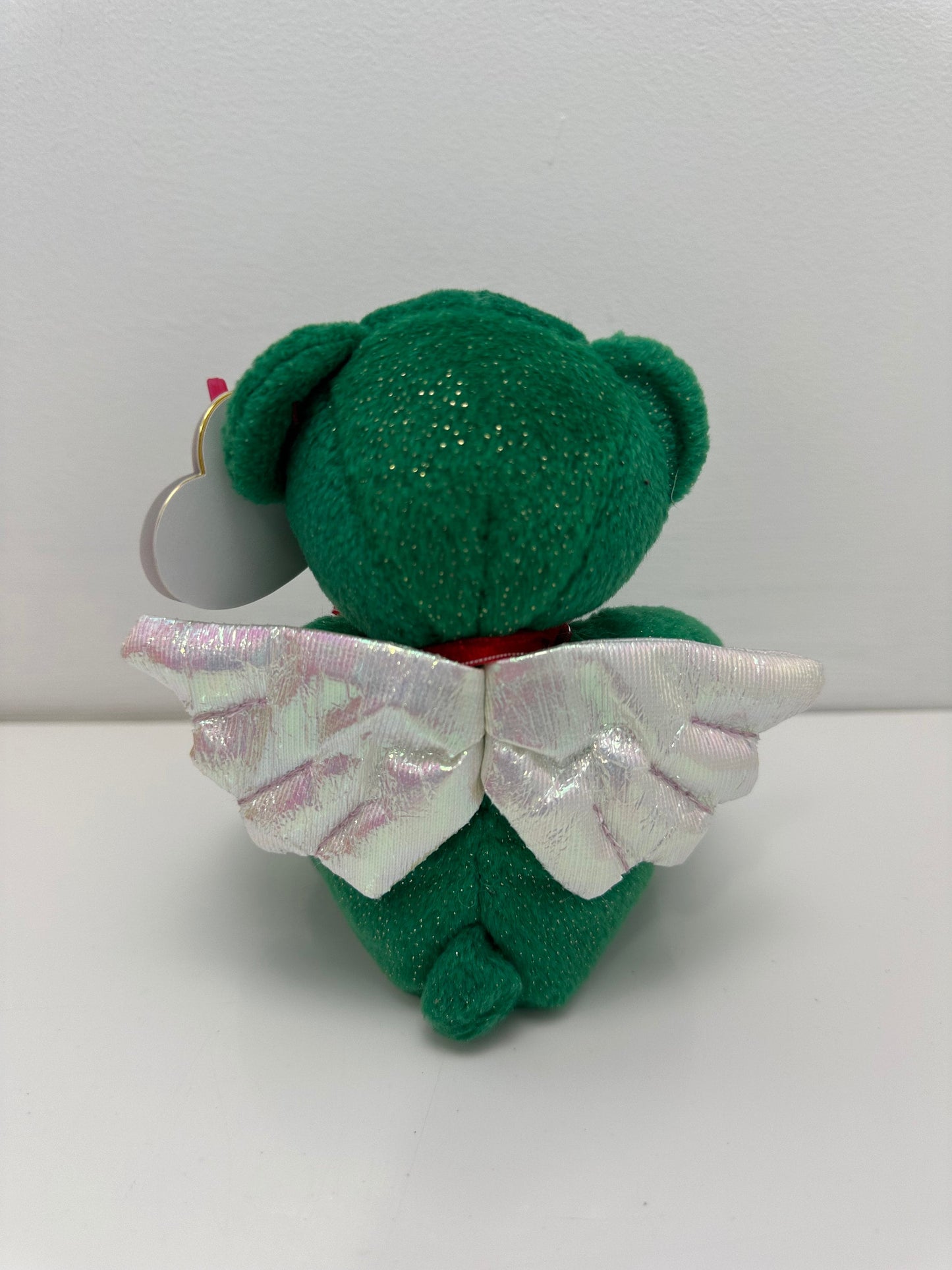 Ty Beanie Baby “Hark” the Angel Bear with iridescent wings - Green Version (6 inch)