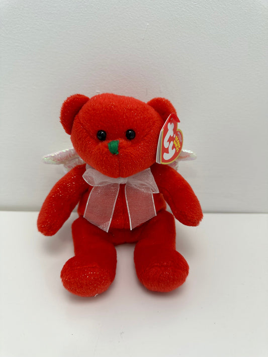 Ty Beanie Baby “Hark” the Angel Bear with iridescent wings - Red Version (6 inch)