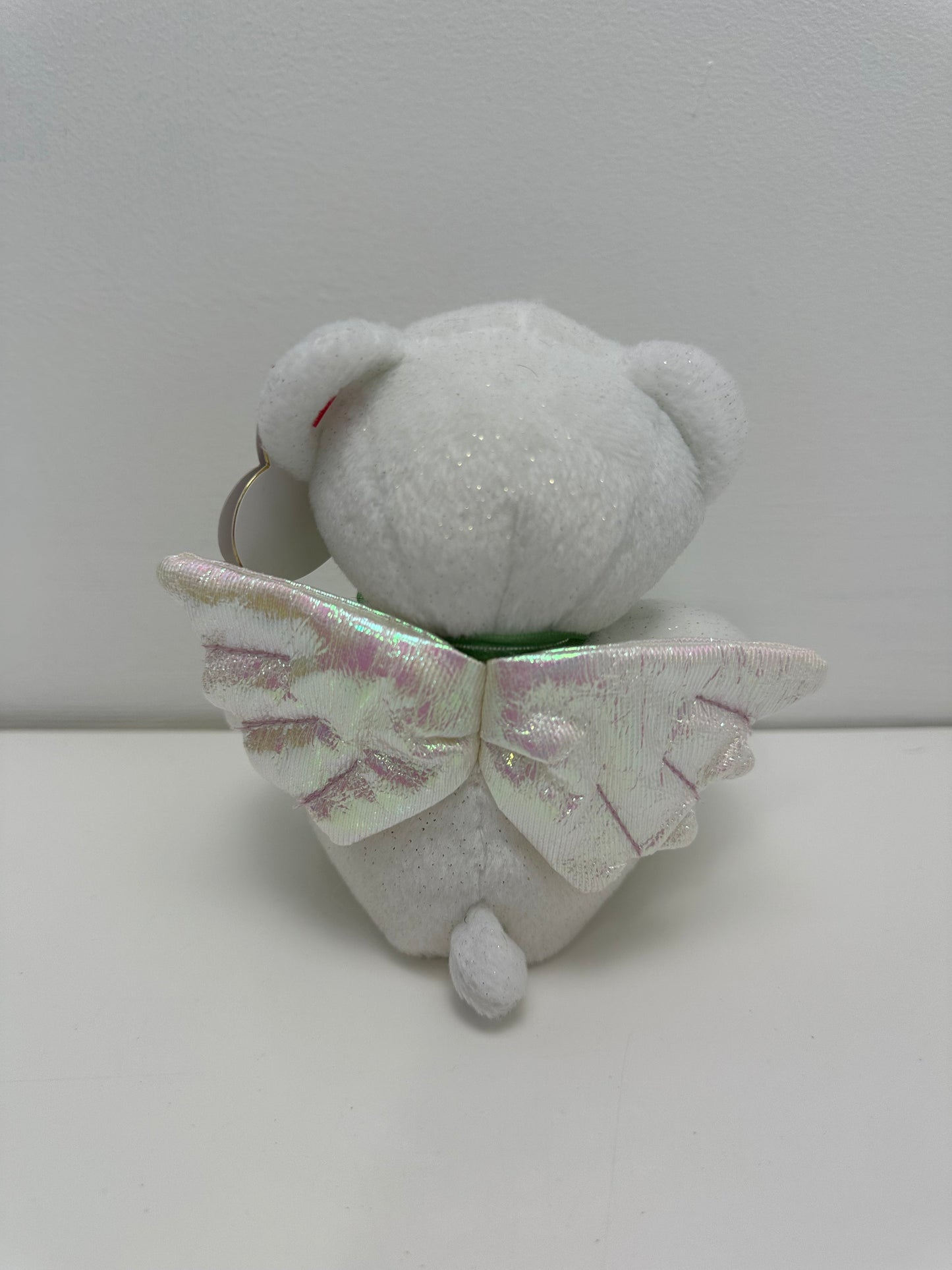 Ty Beanie Baby “Hark” the Angel Bear with iridescent wings - White Version (6 inch)