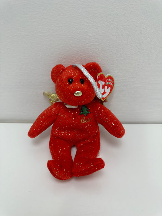 Ty Jingle Beanies “Gift” the Red Christmas Tree Ornament Angel Bears with Wings (4.5 inch)