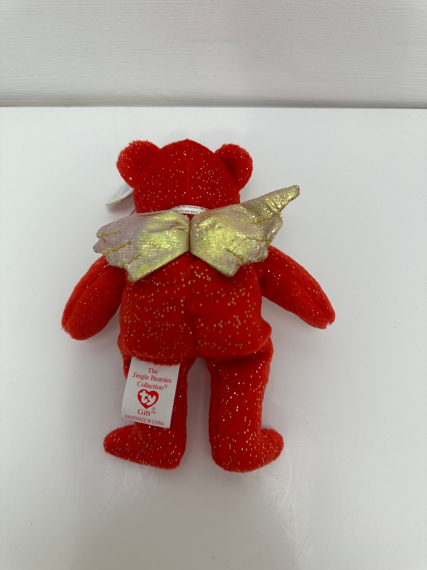 Ty Jingle Beanies “Gift” the Red Christmas Tree Ornament Angel Bears with Wings (4.5 inch)