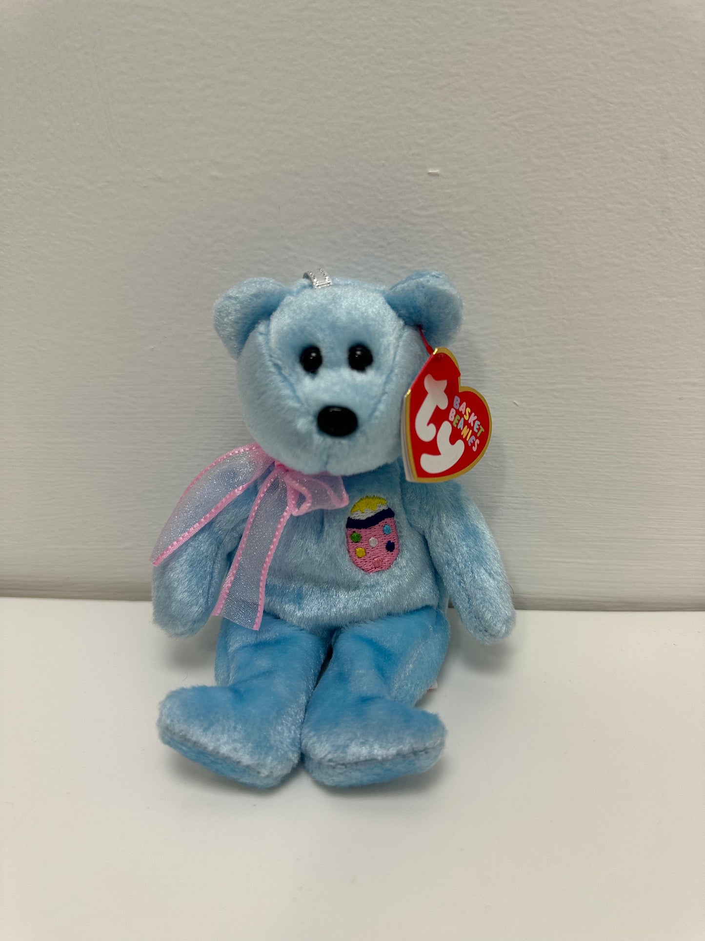 Ty Basket Beanies “Eggs II” the Blue Easter Egg Bear! Perfect for Easter Decorations (4 inch)