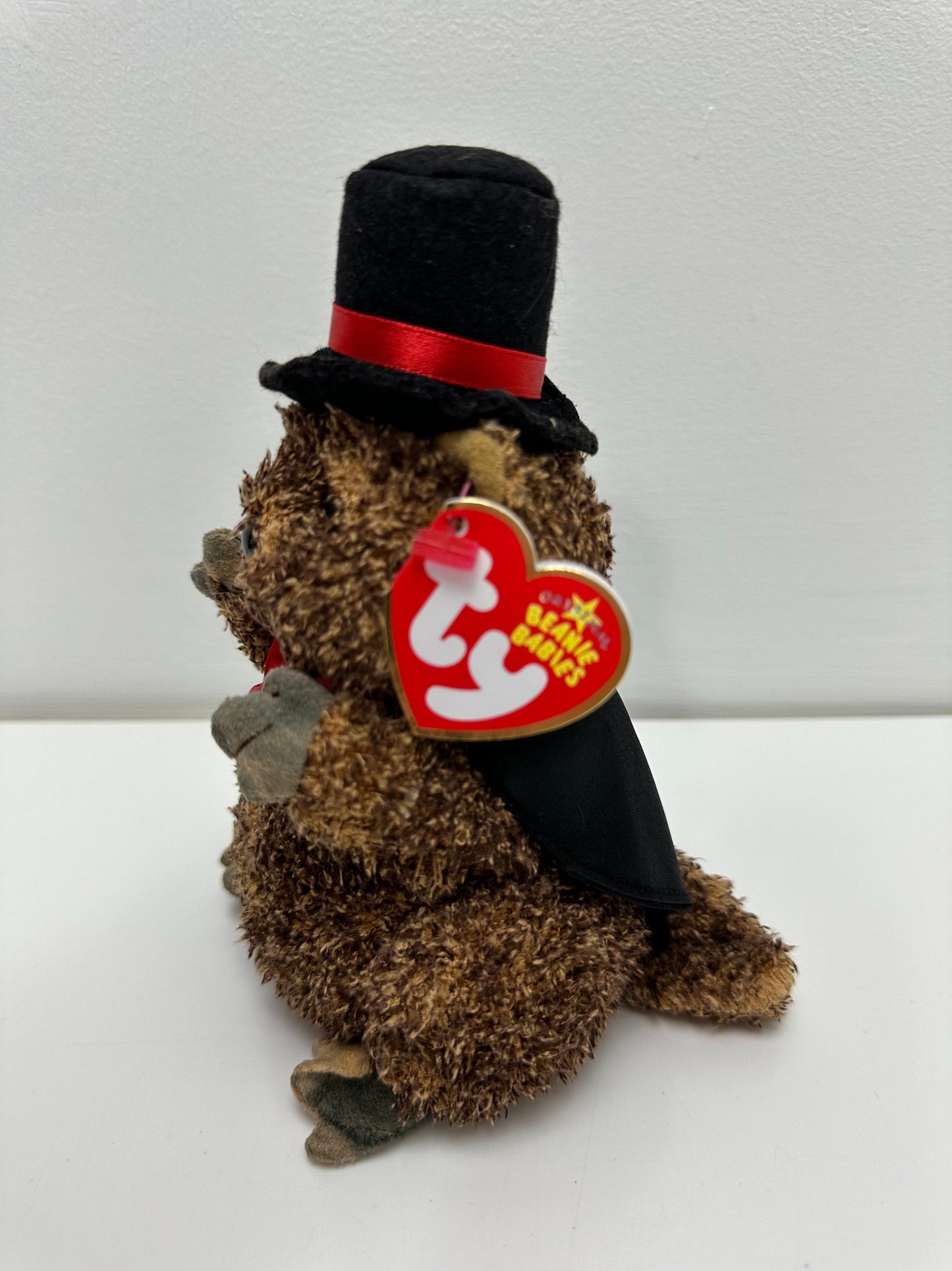 Ty Beanie Baby “Punxsutawney Phil” the Groundhog Day  with Red Bow Tie (6.5 inch)