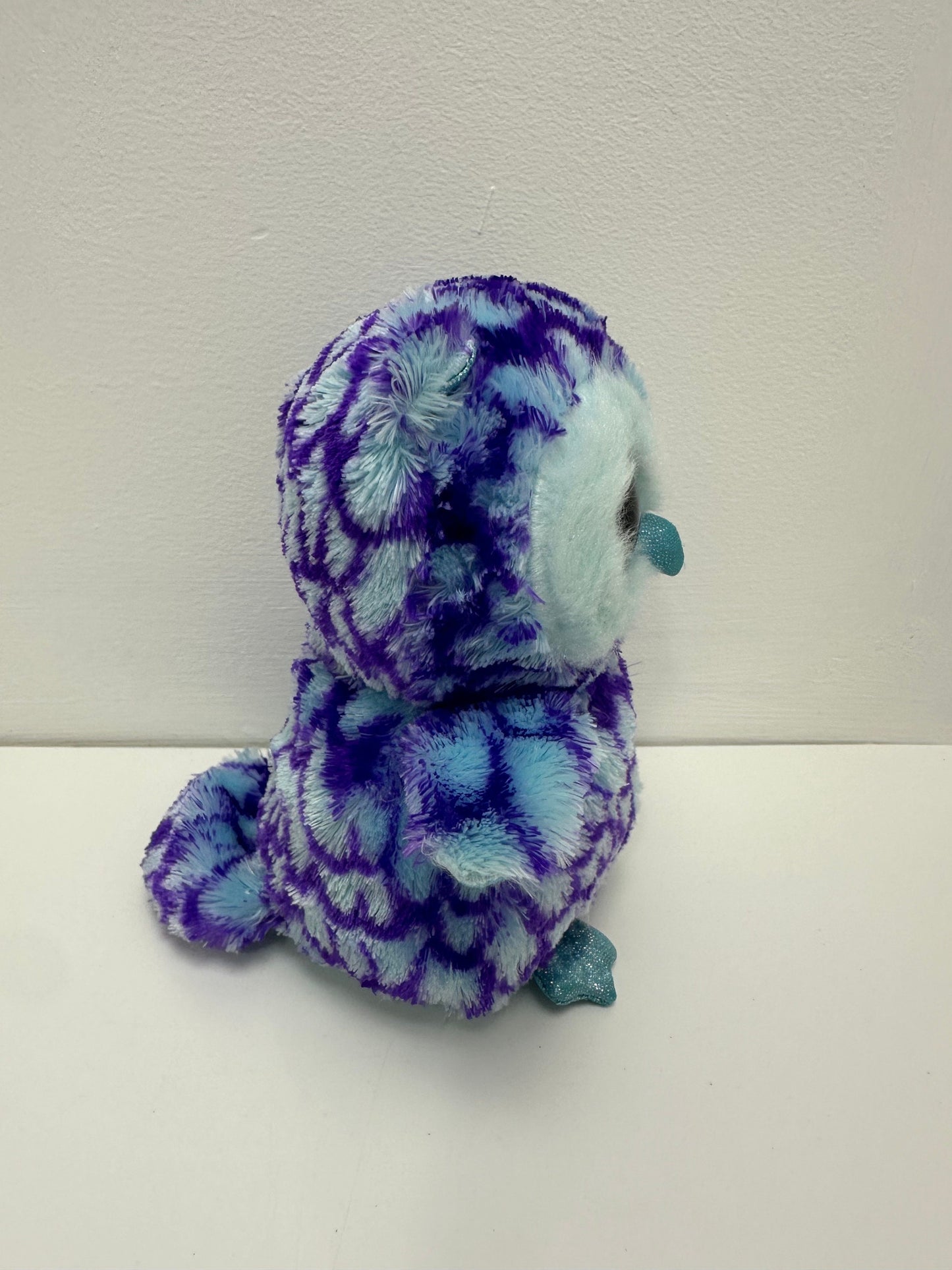 Ty Beanie Boo “Oscar” the Blue and Purple Owl - No Hang Tag (6 inch)