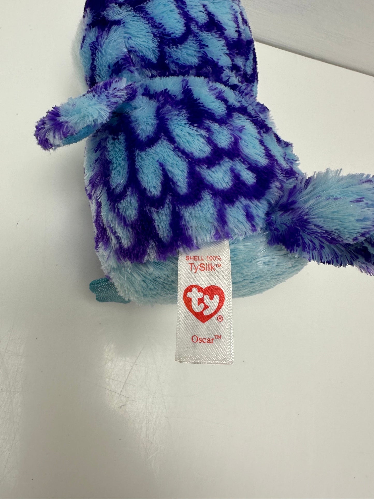 Ty Beanie Boo “Oscar” the Blue and Purple Owl - No Hang Tag (6 inch)