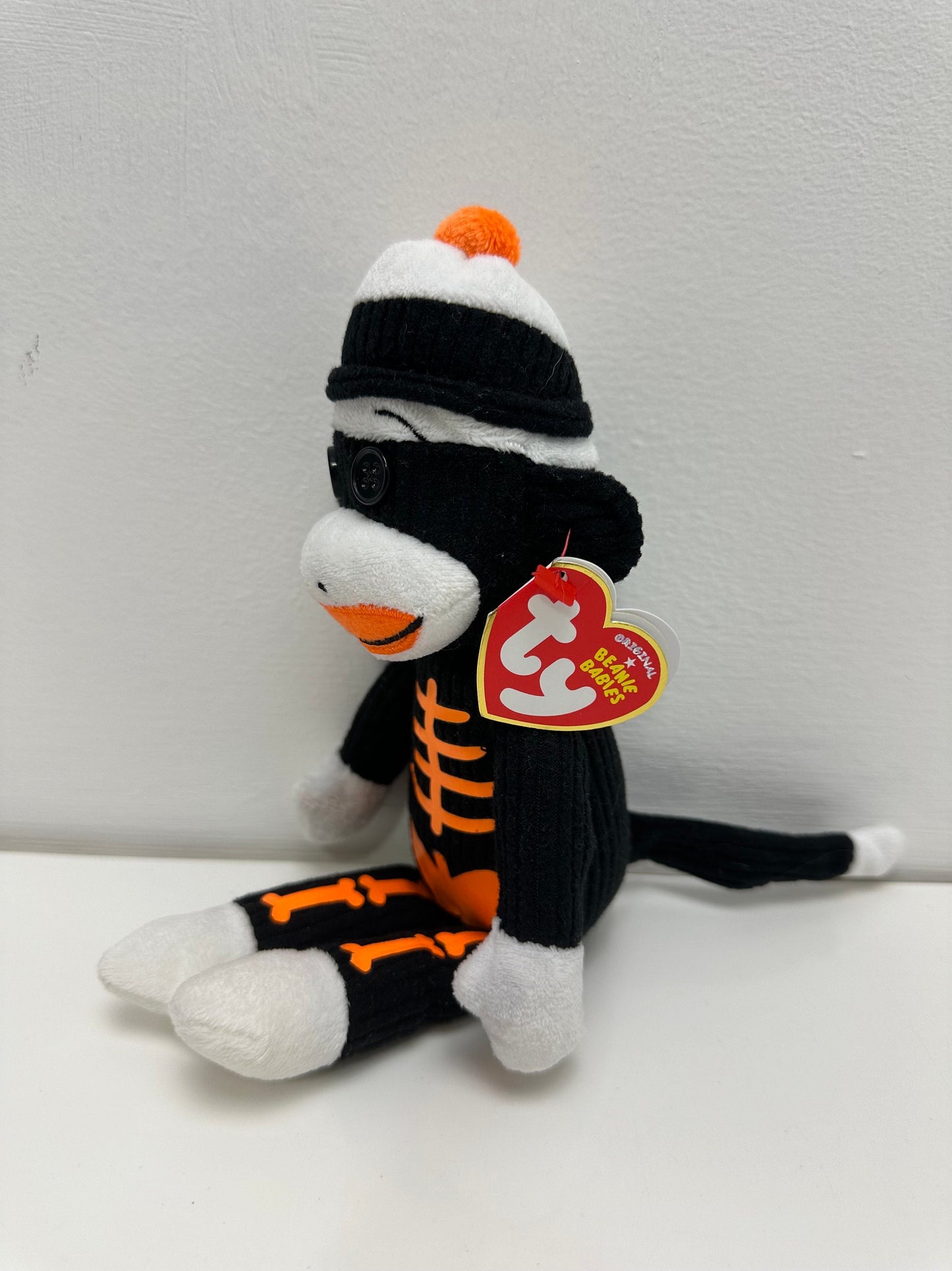 Ty Beanie Baby “Tricks” the Skeleton Sock Monkey (8.5 inch)