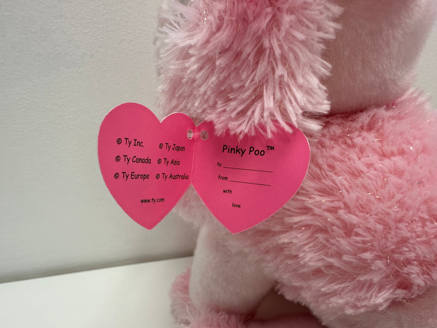 Ty Pinkys Collection “Pinky Poo” the Pink Poodle in Buddy Size! Rare! (12 inch)