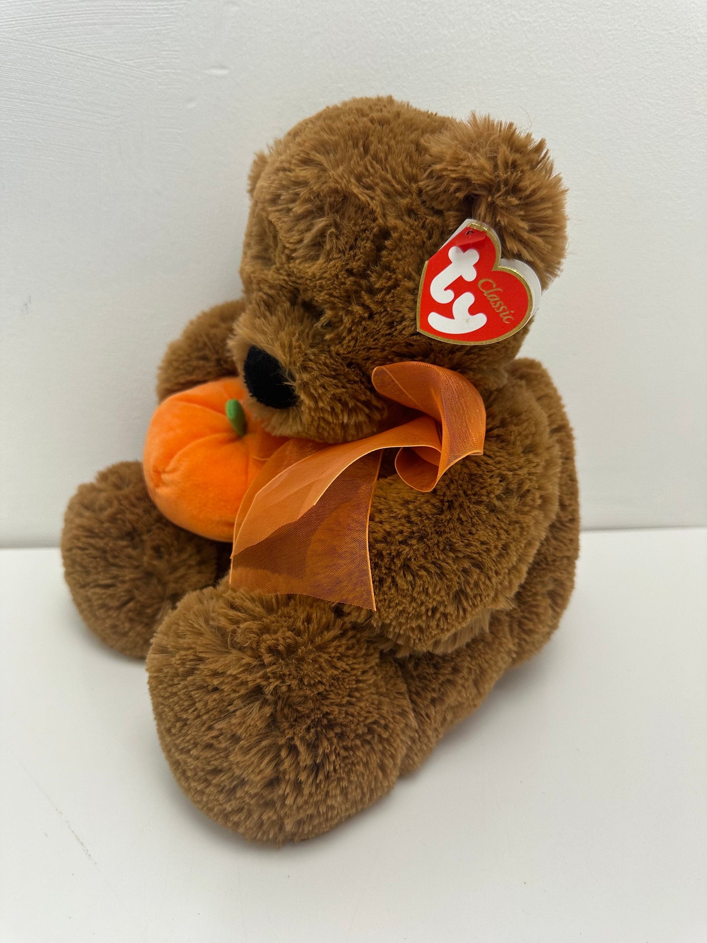 Ty Classics Collection “Carver” the Bear Holding Pumpkin (10 inch)