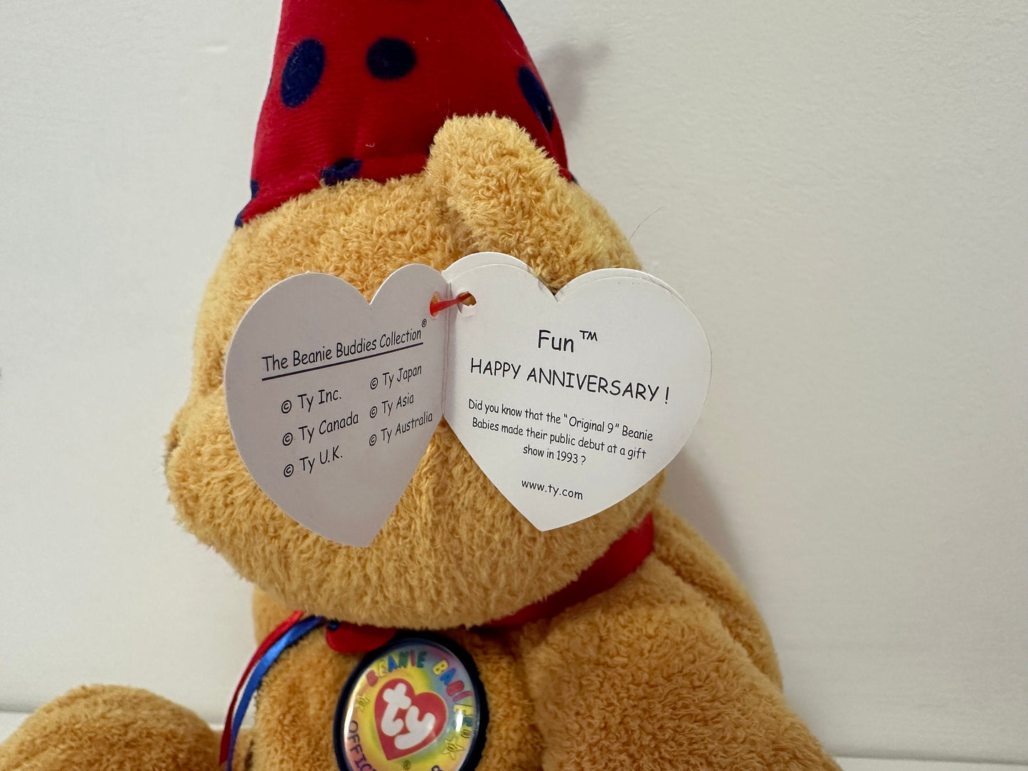 Ty Beanie Buddies “Fun” the Birthday Bear (11 inch)