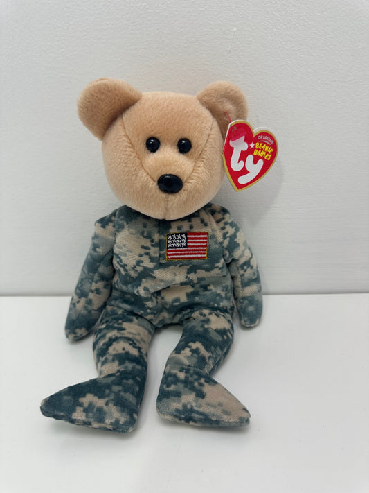 Ty Beanie Baby “Salute” the Army Bear! *Flag on Chest version!* (8.5 inch)