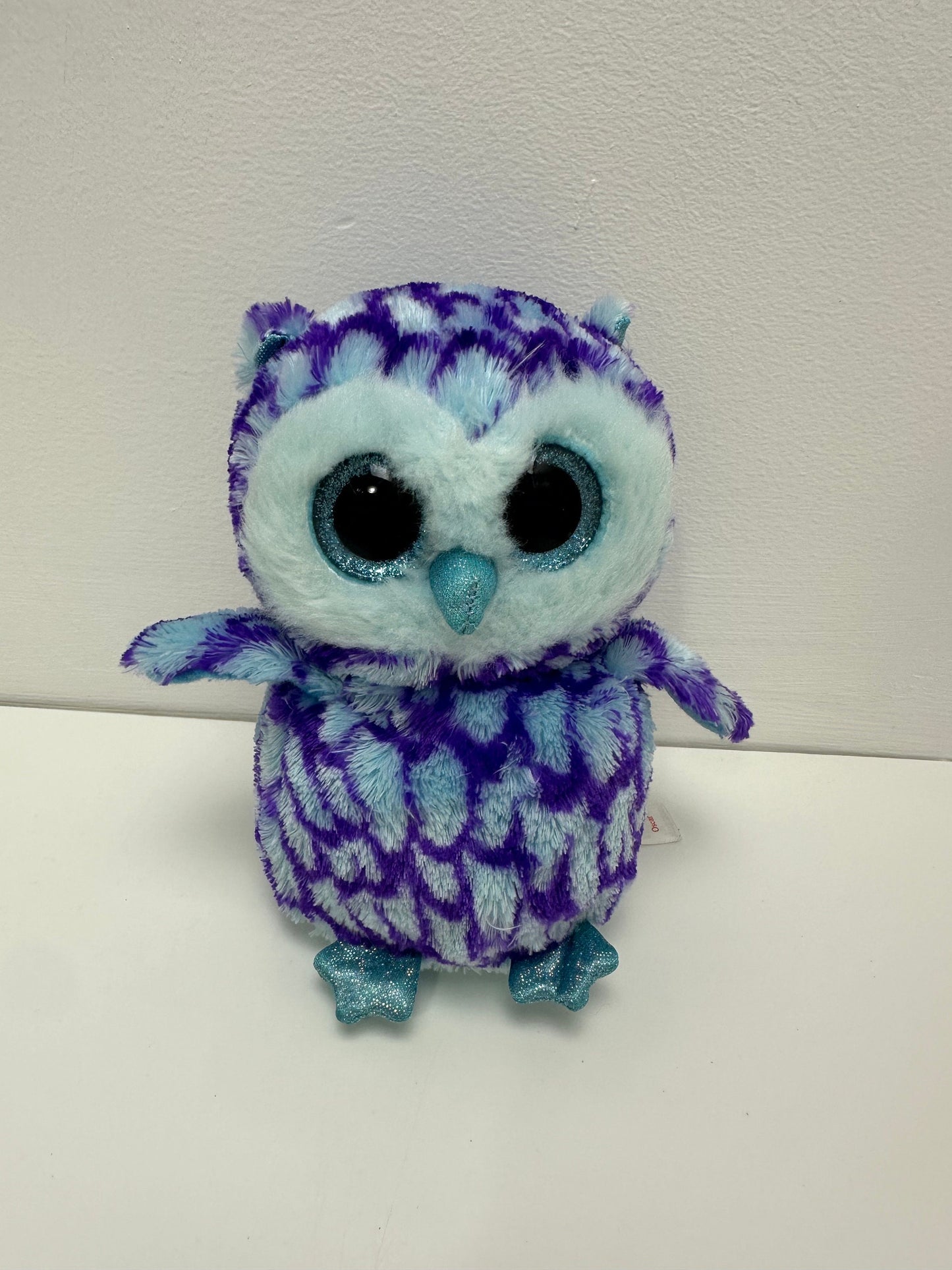 Ty Beanie Boo “Oscar” the Blue and Purple Owl - No Hang Tag (6 inch)