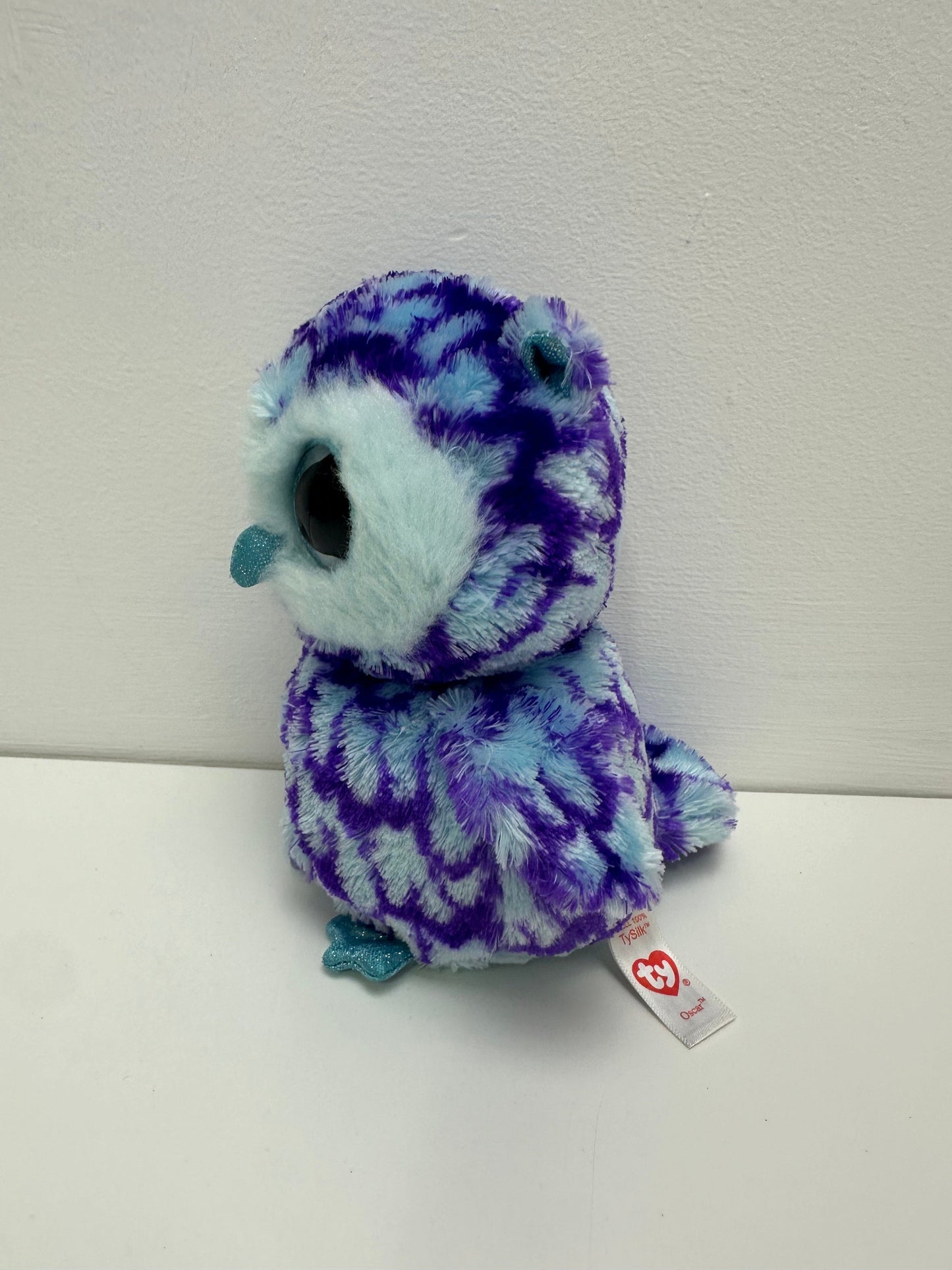 Ty Beanie Boo “Oscar” the Blue and Purple Owl - No Hang Tag (6 inch)