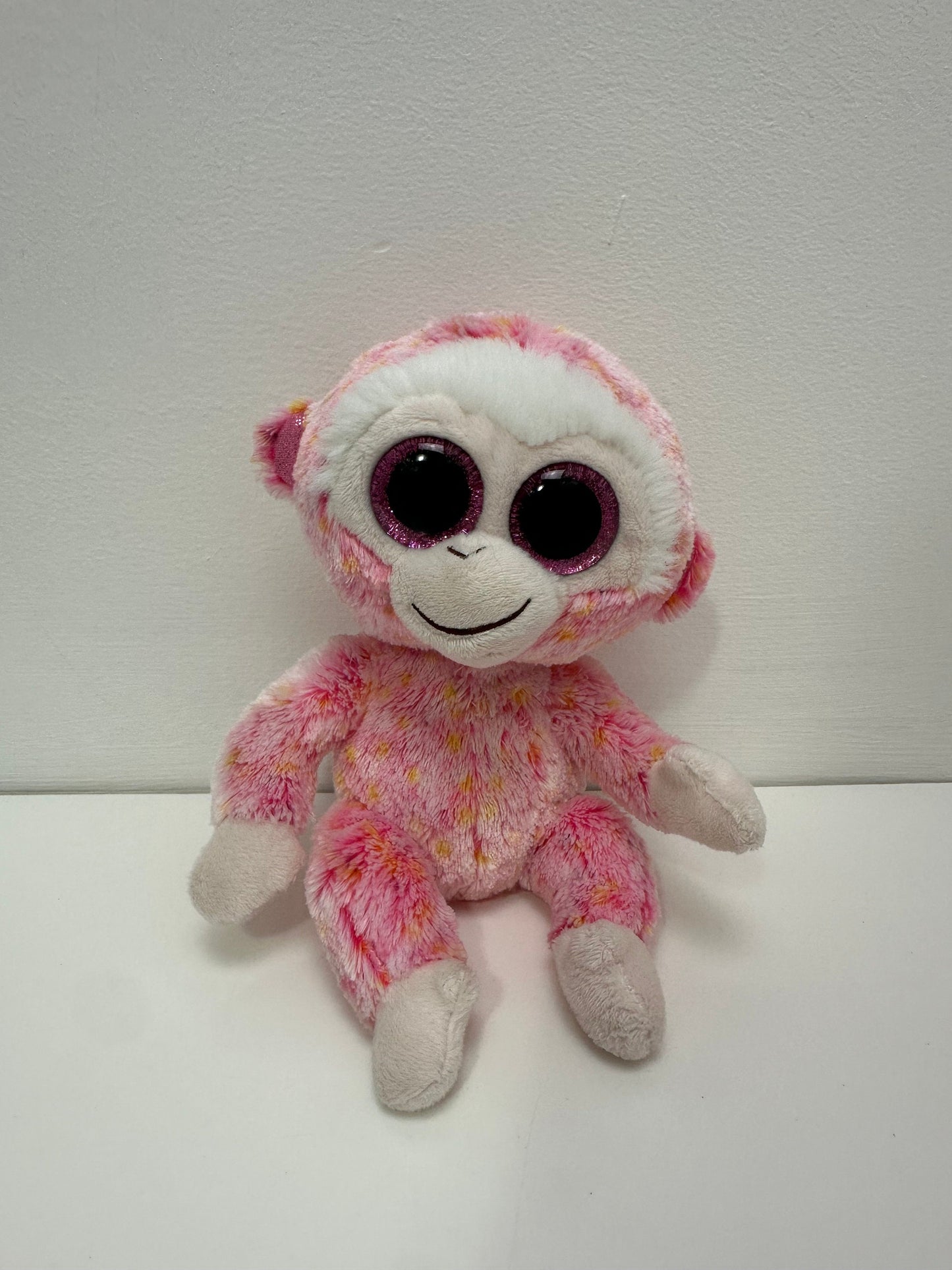 Ty Beanie Boo “Ruby” the Pink Monkey - No Hang Tag (6 inch)