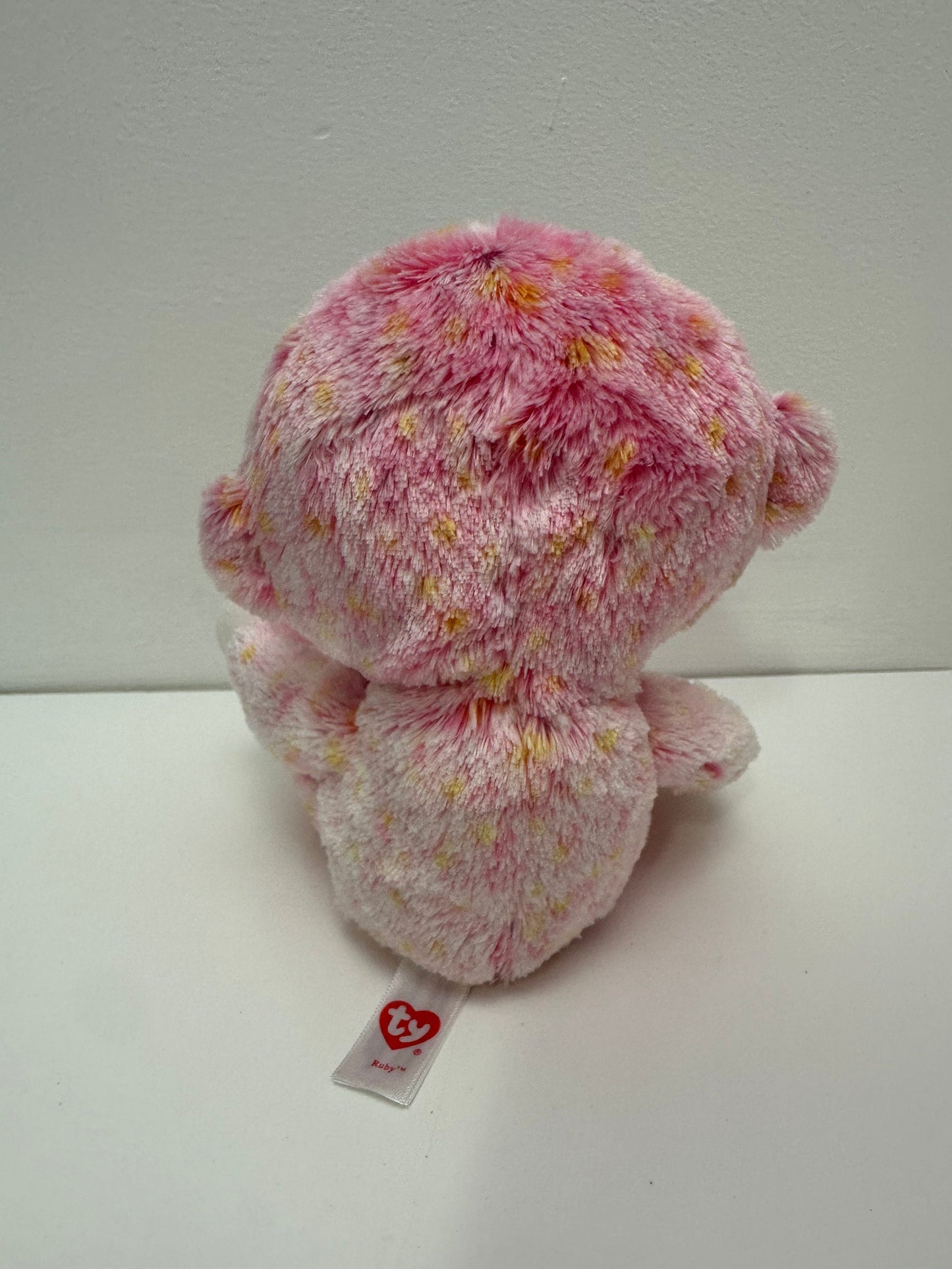 Ty Beanie Boo “Ruby” the Pink Monkey - No Hang Tag (6 inch)