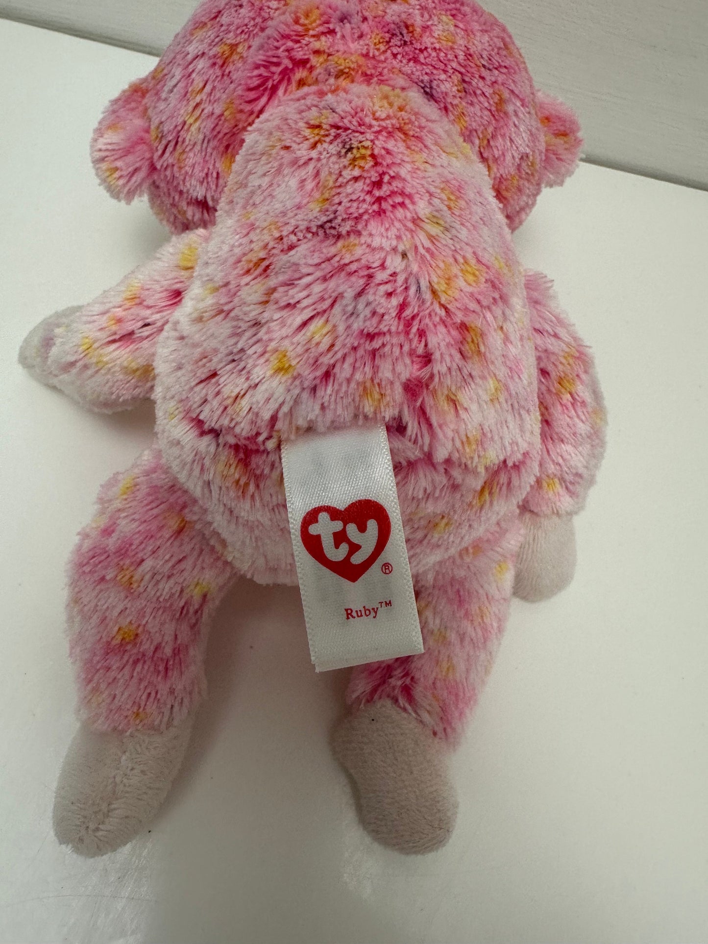 Ty Beanie Boo “Ruby” the Pink Monkey - No Hang Tag (6 inch)