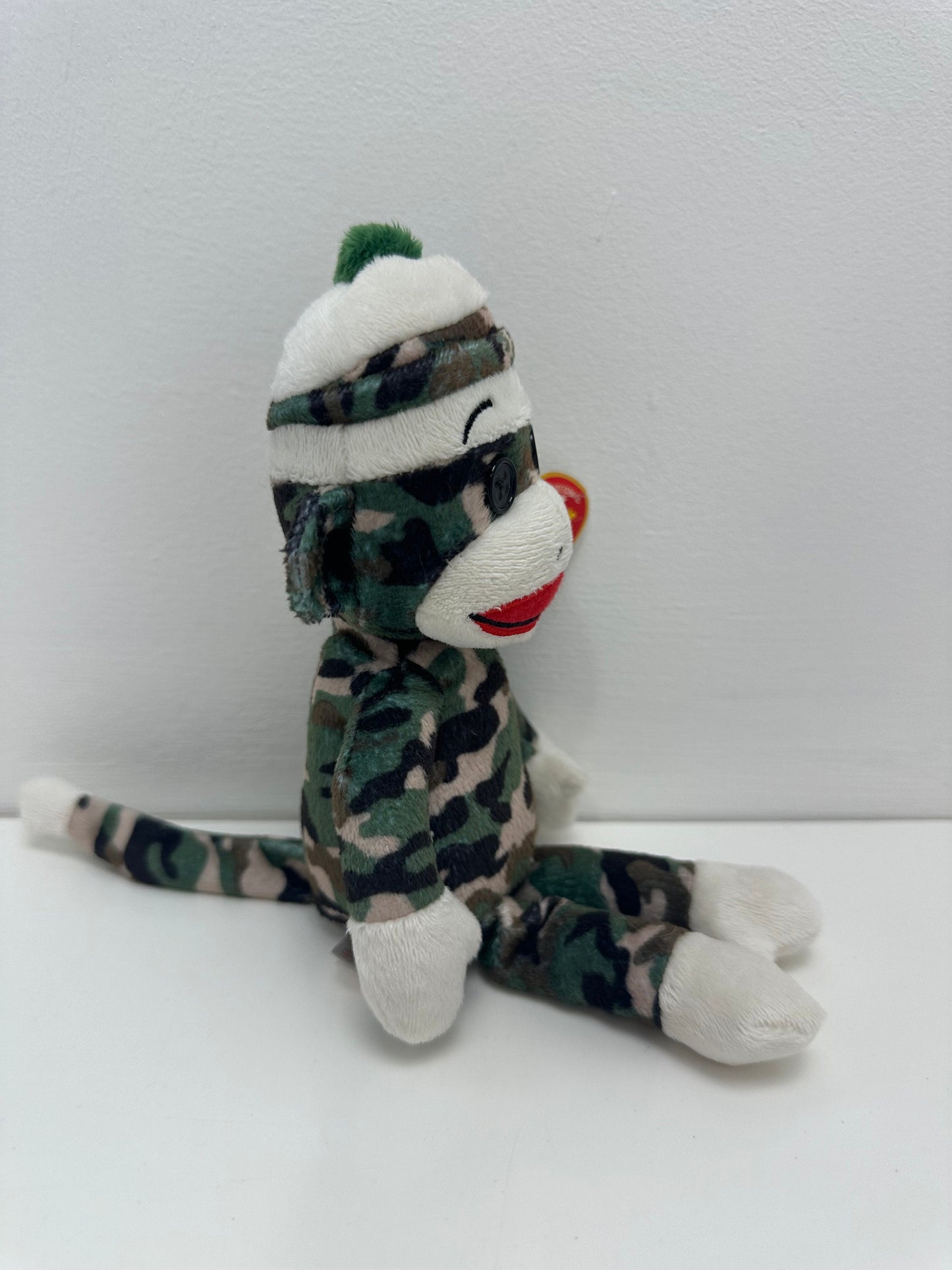 Ty Beanie Baby “Sock Monkey” the Army Sock Monkey - Non Mint Tag! (8.5 inch)