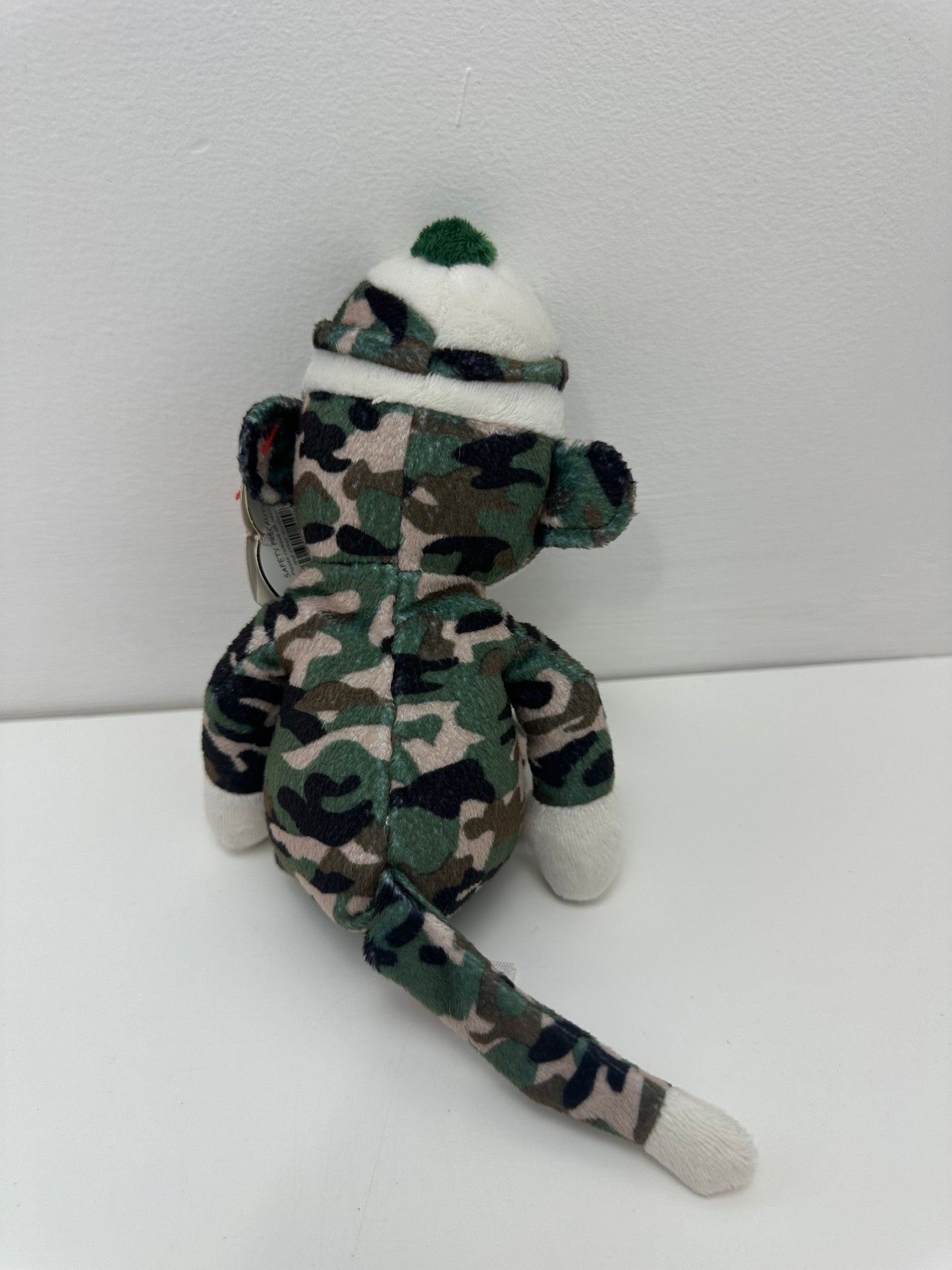 Ty Beanie Baby “Sock Monkey” the Army Sock Monkey - Non Mint Tag! (8.5 inch)