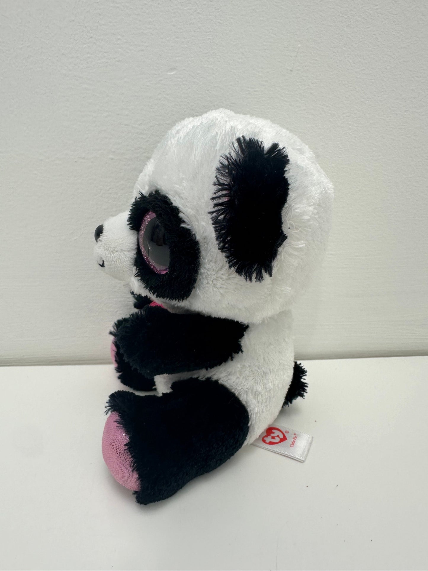 Ty Beanie Boo “Cutie Pie” the Panda Holding Pink Heart - No Hang Tag (6 inch)