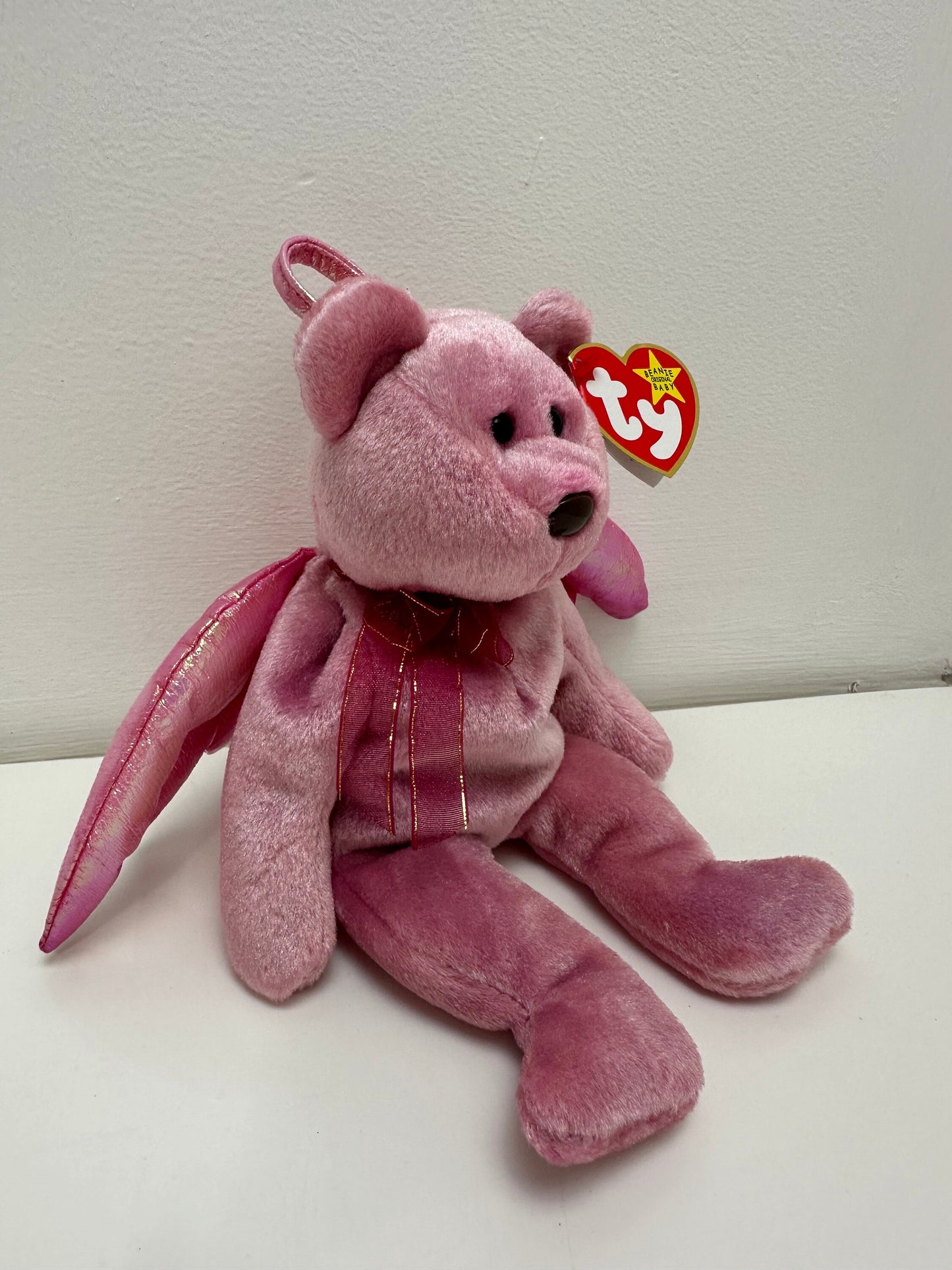 Ty Beanie Baby “Halo” the Angel Bear - Hand Dyed PINK! (8.5 inch)