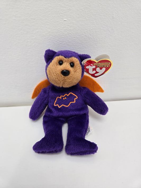 Ty Halloweenie Beanie “Eeks” the Halloween Bat Bear - Teenie Beanie! (4 inch)