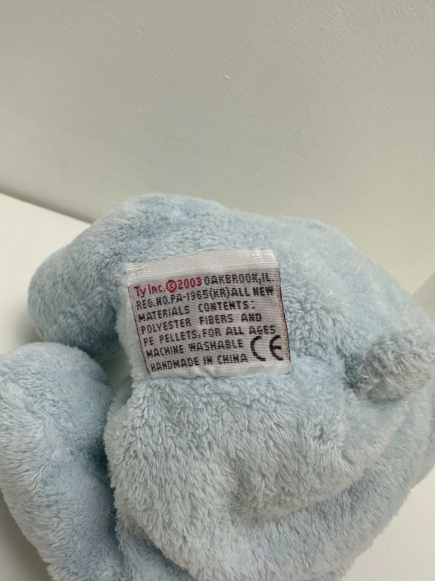 Ty Pluffies Collection “Tinker” the Blue Bear  - No Hang Tag (10 inch)