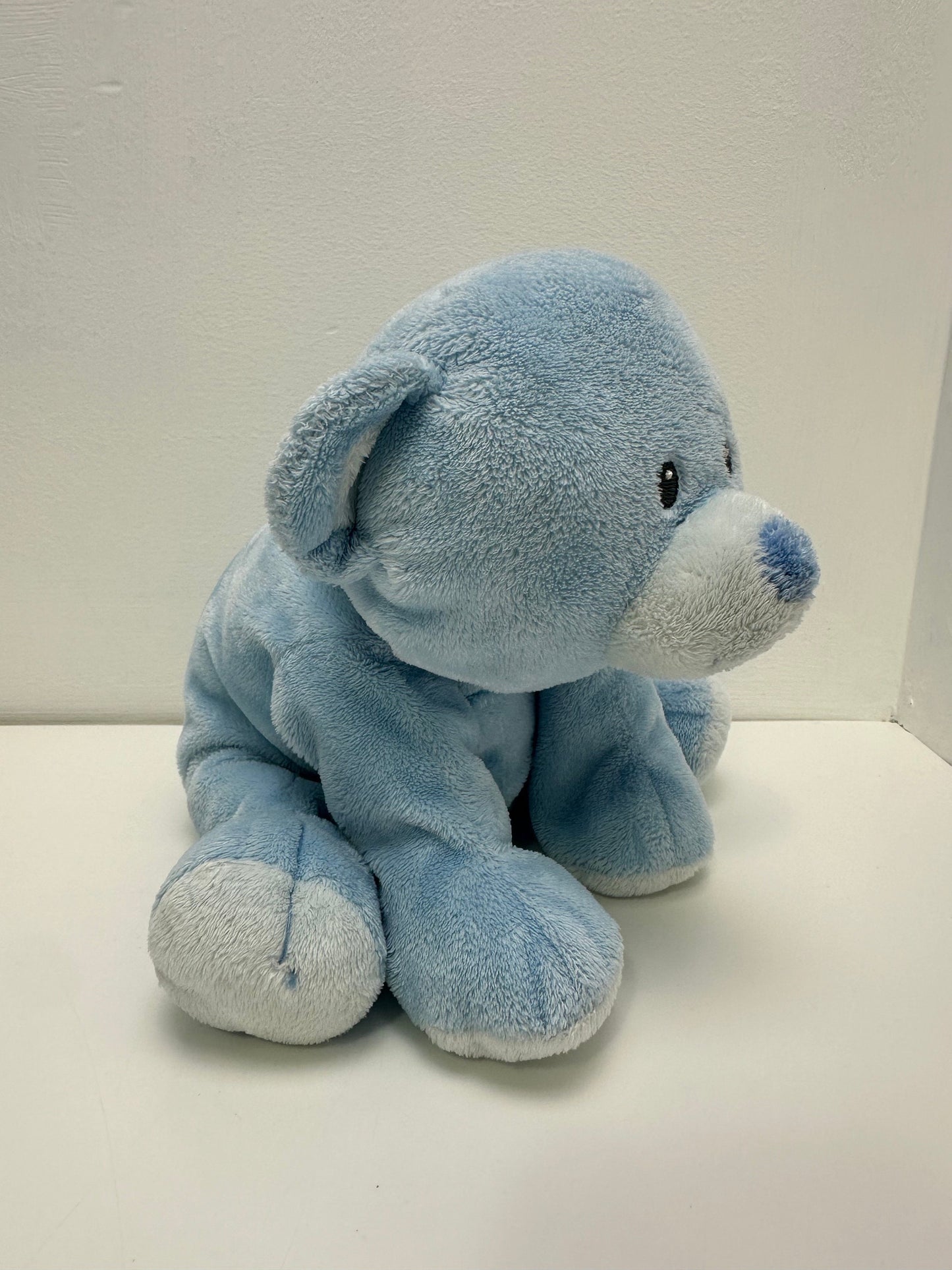 Ty Pluffies Collection “Baby Woods Blue” the Blue Teddy Bear - No Hang Tag *Extremely Rare* (8 inch)