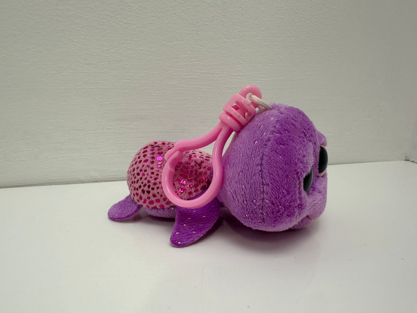 TY Beanie Boo Key Clip “Slow Poke” the Purple Turtle - No Tags *Small* (4 inch)