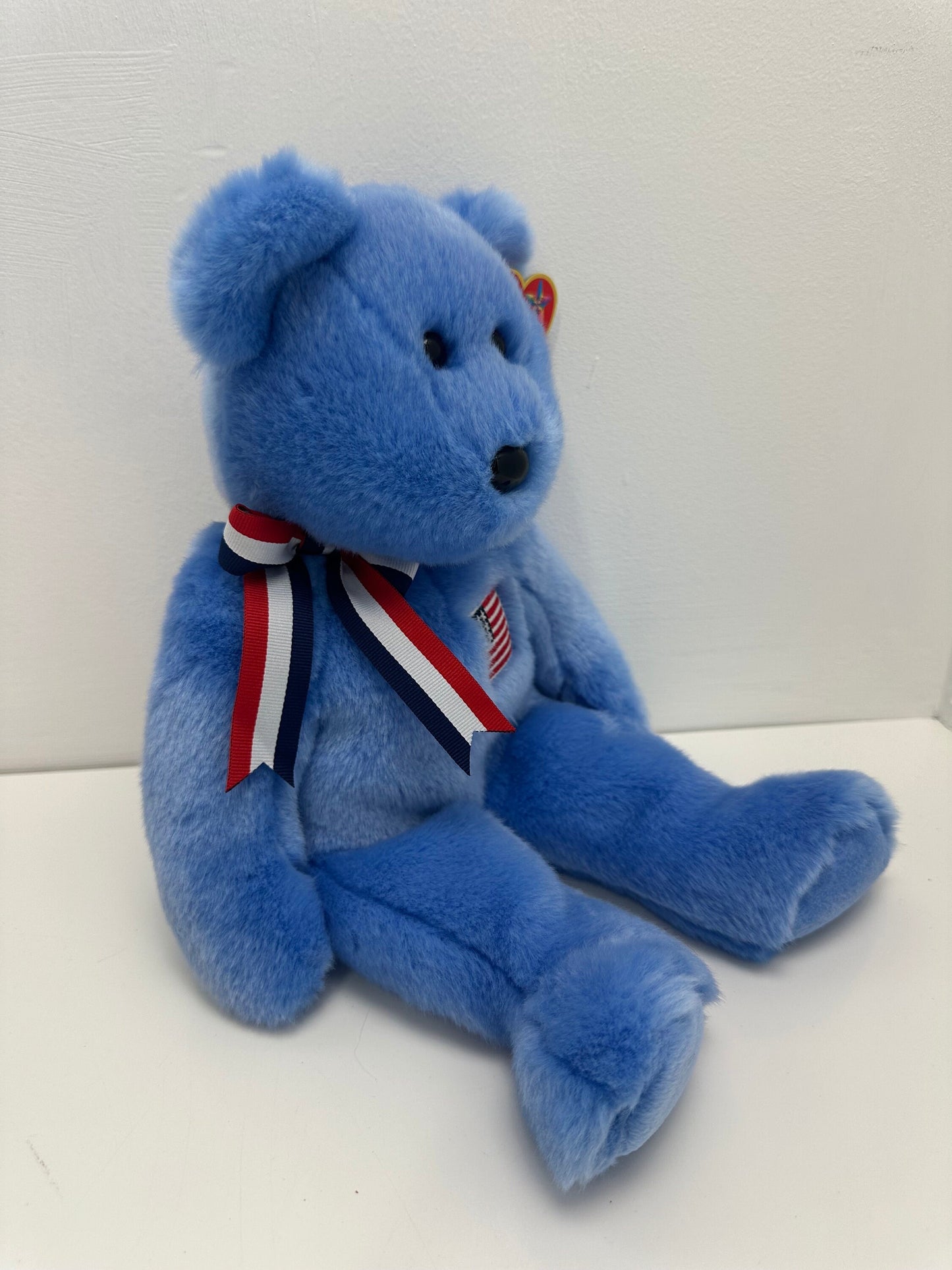 Ty Beanie Buddy “America” Blue Patriotic Bear (14 inch)