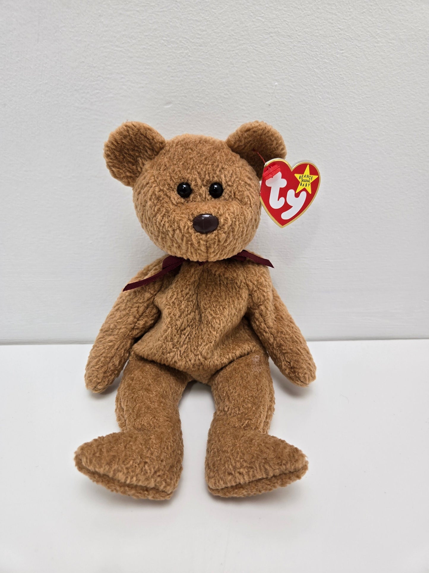 Ty Beanie Baby “Curly” the Bear Handmade in Indonesia with Canadian Tush Tag! (9 inch)