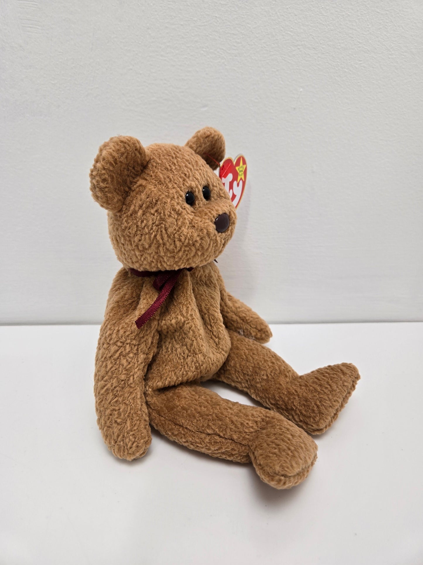 Ty Beanie Baby “Curly” the Bear Handmade in Indonesia with Canadian Tush Tag! (9 inch)