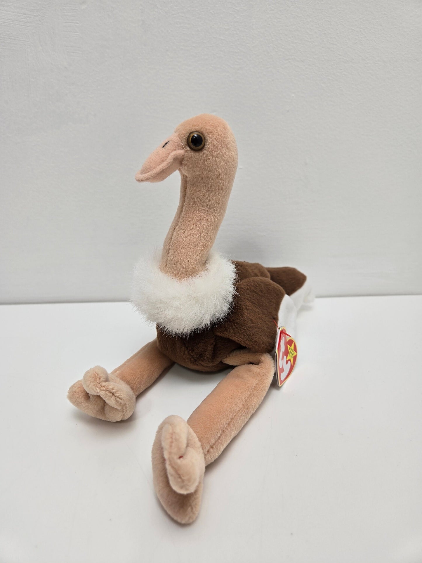 Ty Beanie Baby “Stretch” the Ostrich Handmade in Indonesia with Canadian Tush Tag! (9 inch)