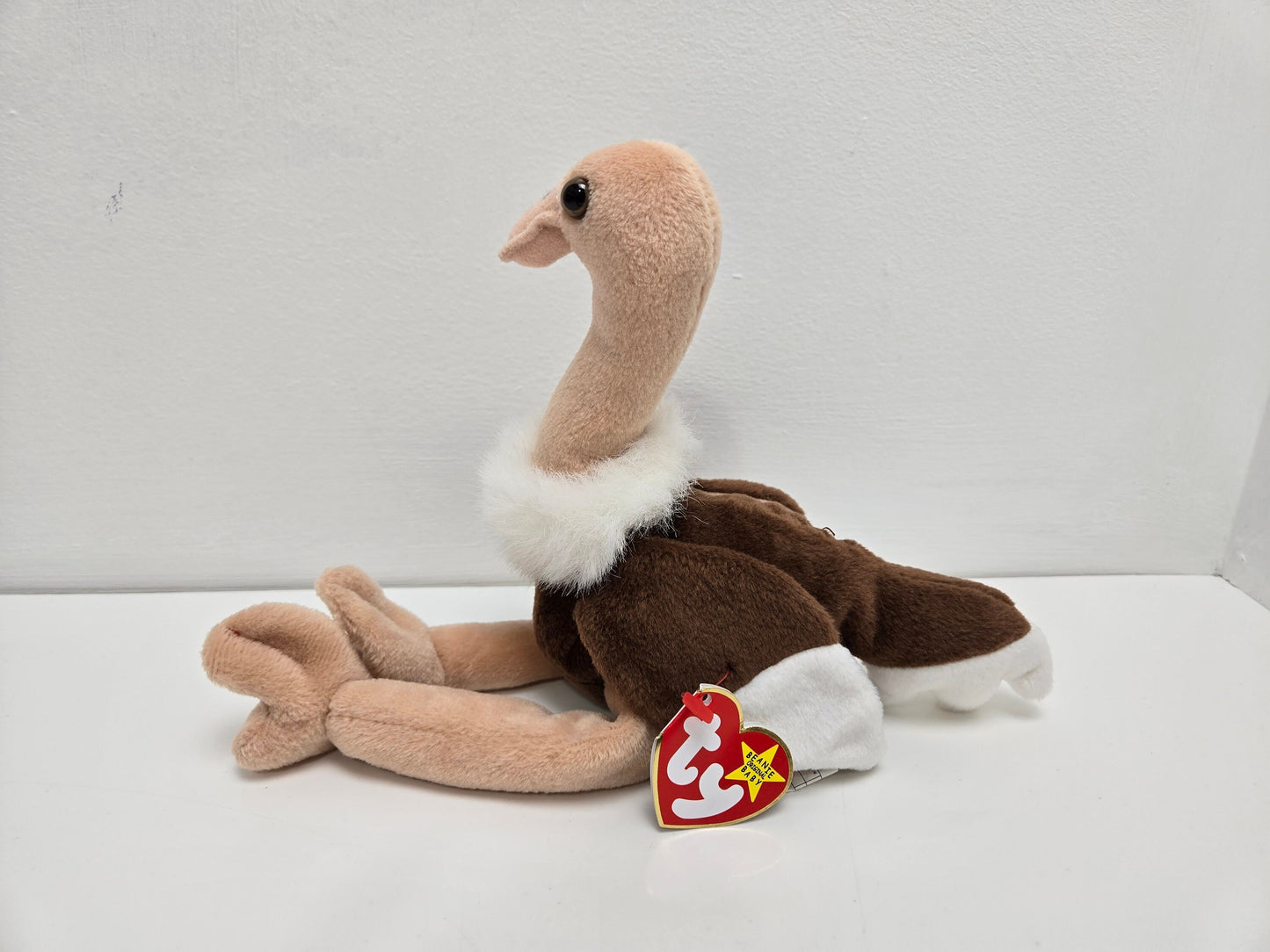 Ty Beanie Baby “Stretch” the Ostrich Handmade in Indonesia with Canadian Tush Tag! (9 inch)