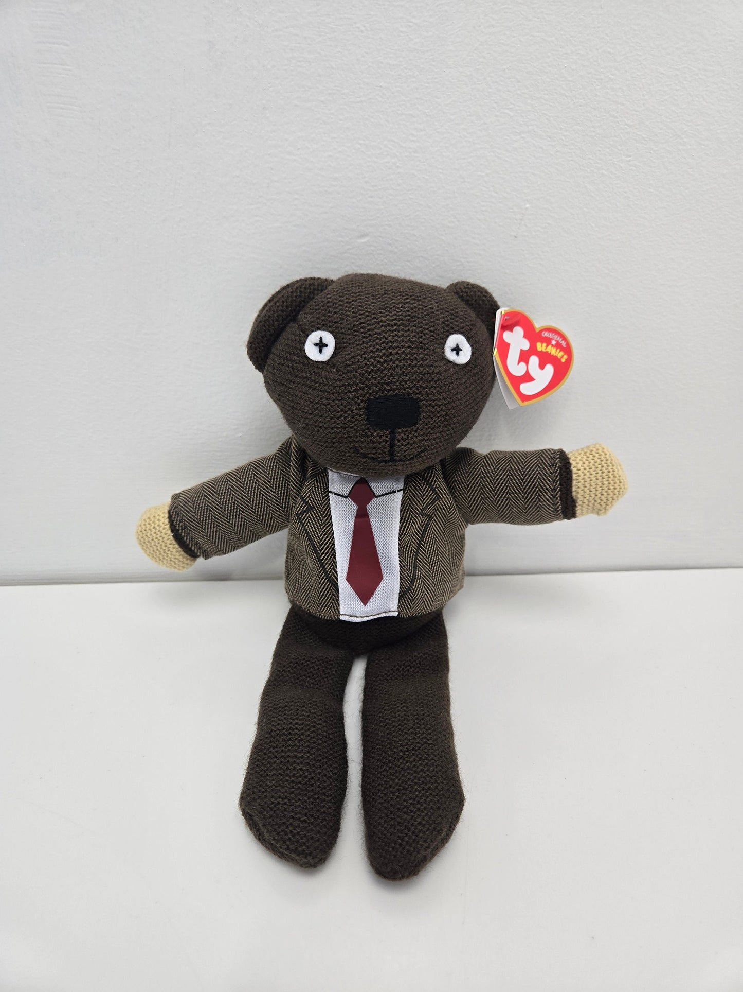 Ty Beanie Baby “Teddy” the Teddy Bear from Mr. Bean - Jacket and Tie Version! UK Exclusive! (8.5 inch)