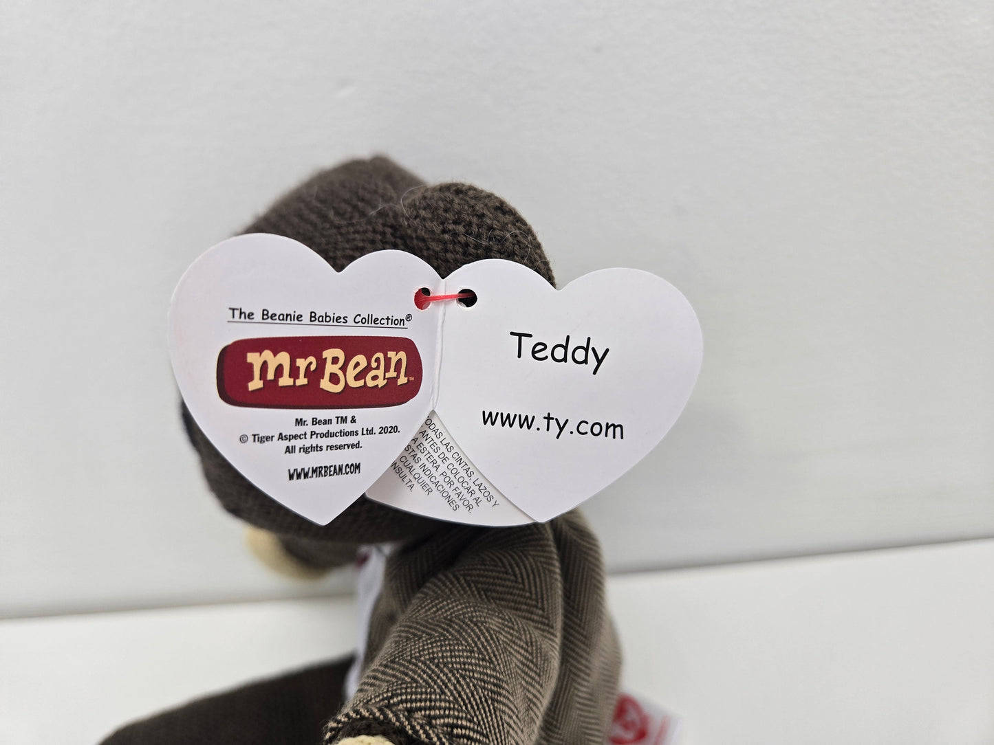 Ty Beanie Baby “Teddy” the Teddy Bear from Mr. Bean - Jacket and Tie Version! UK Exclusive! (8.5 inch)